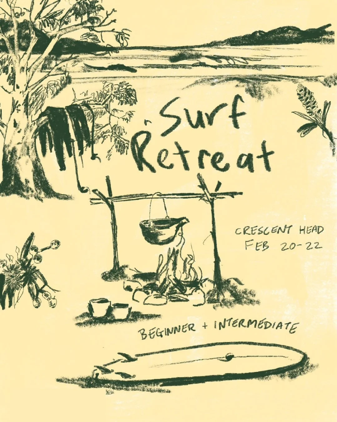 Upcoming 3 day beginner and intermediate surf retreat feb 20&ndash;22 @moonies_crescenthead ** 10% off on early bird until January 23rd**