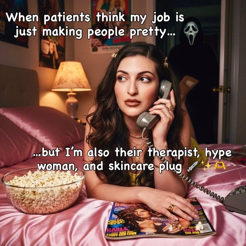 Injecting? ✔️
Explaining skincare? ✔️
Talking through breakups, jobs, and family drama? ✔️
All in a day&rsquo;s work as your friendly neighborhood aesthetic nurse 😅💉💕
#InjectorHumor #AestheticNurseLife #GlowTherapist #skinglamglow IB: @marykthepa 