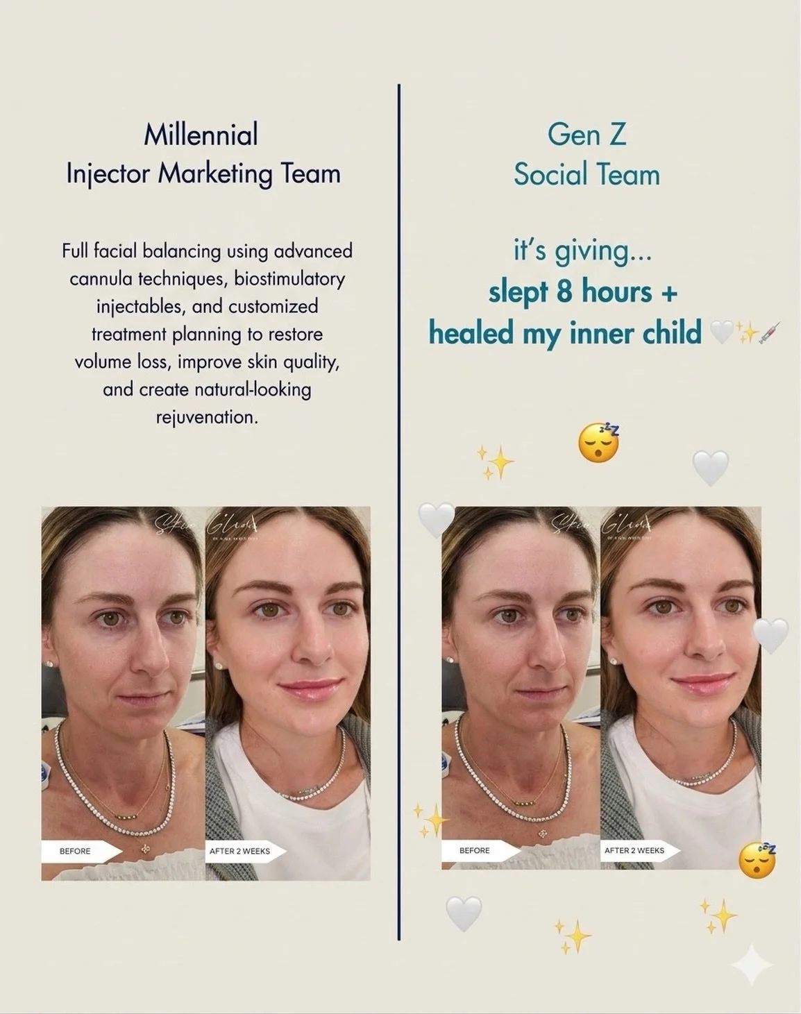 Are you team &ldquo;Customized Treatment Planning&rdquo; or team &ldquo;It&rsquo;s Giving&rdquo;? 😂
No matter which side you&rsquo;re on, the goal is always the same: natural-looking rejuvenation that makes you feel confident in your skin. Look at t