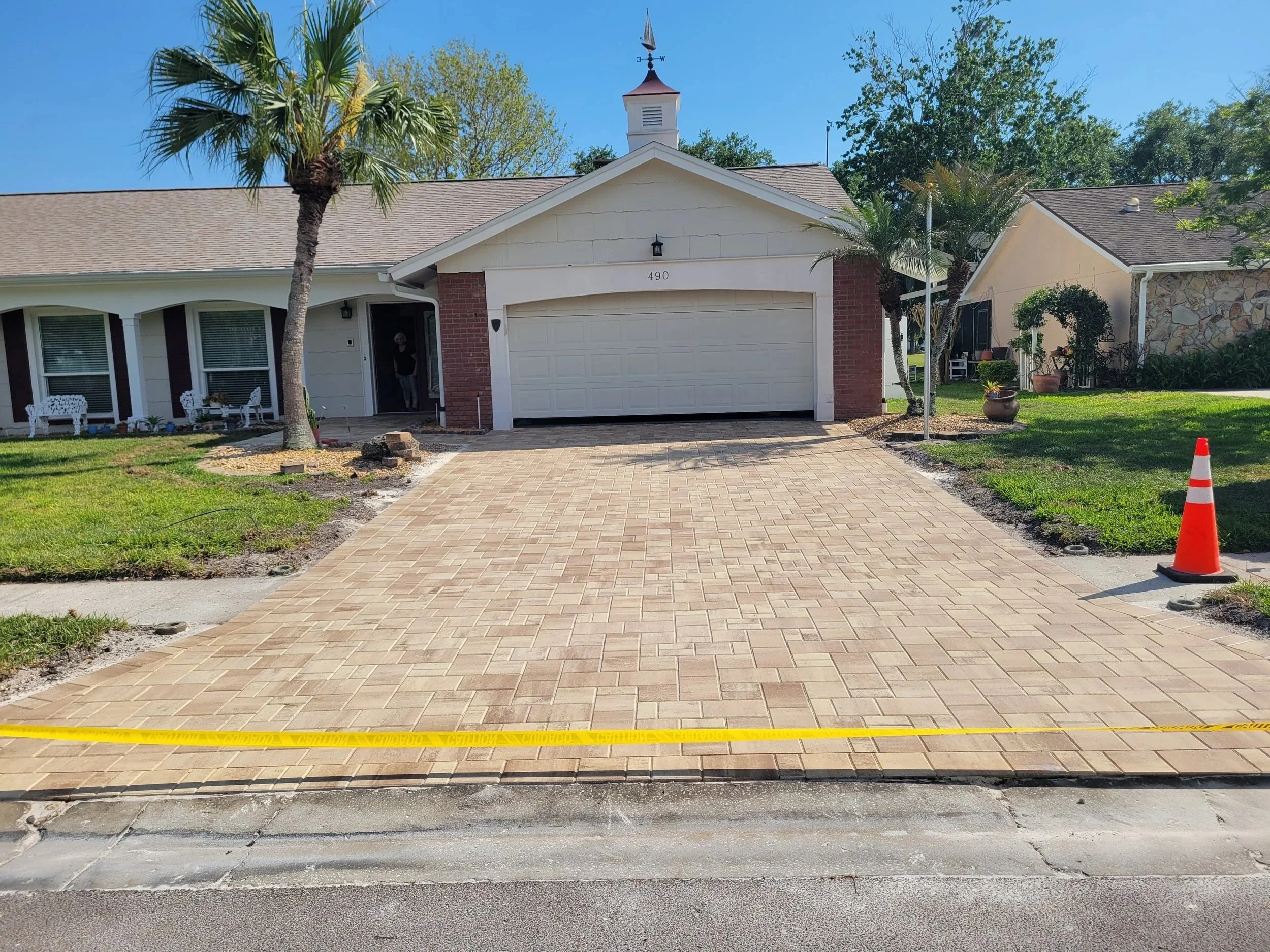 New paver installation and sealing job in Pasco County FL — Xcel Property Restoration driveway paver sealing