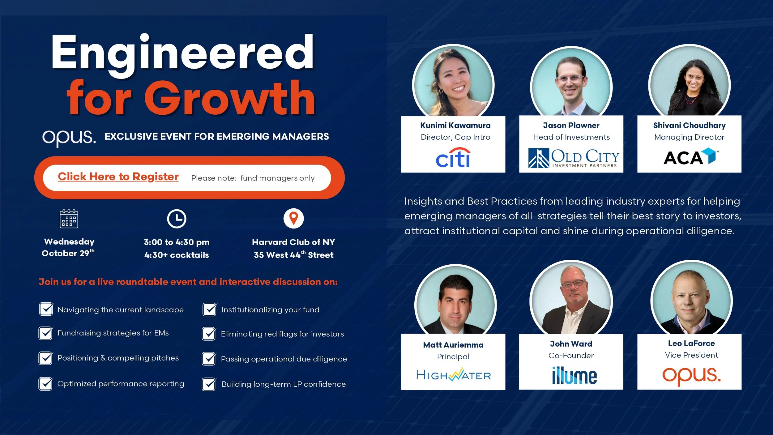 Opus Emerging Manager Event: Engineered for Growth