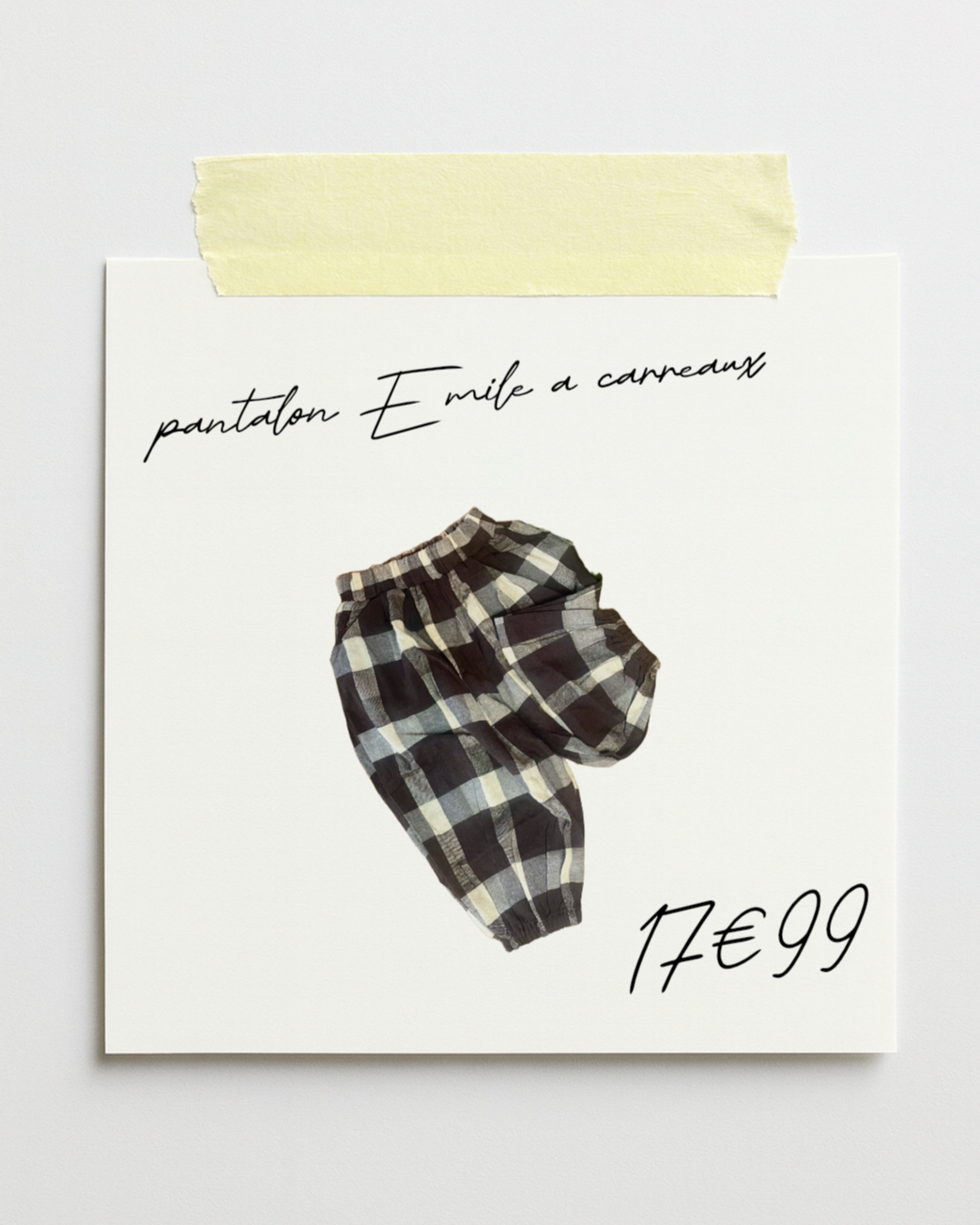 Pantalon Émile à carreaux