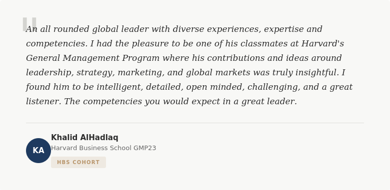 Endorsements from De'Longhi Group executives, Harvard Business School peers, and industry partners on two decades of global commercial leadership.