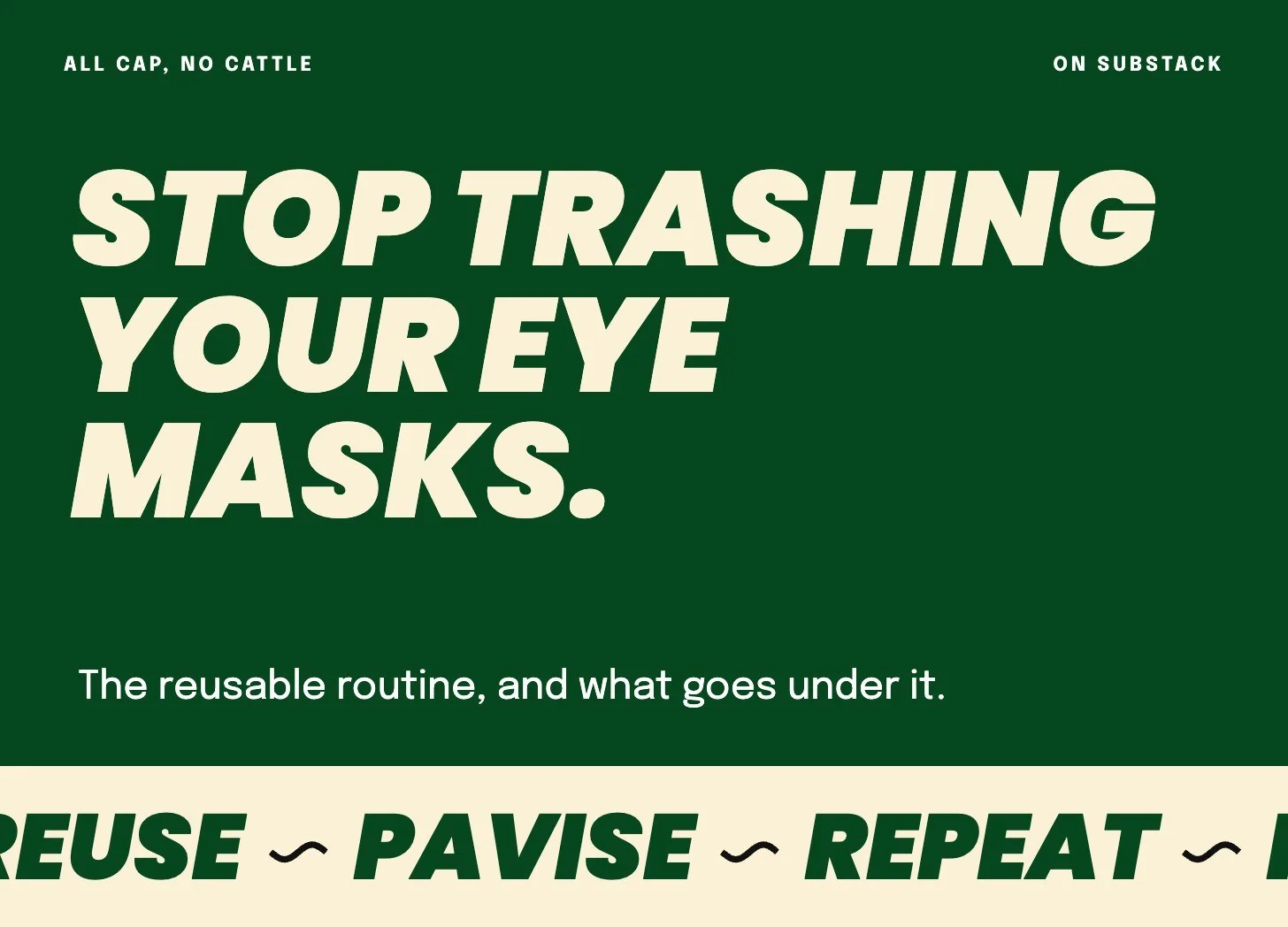 I Stopped Throwing Away Eye Masks