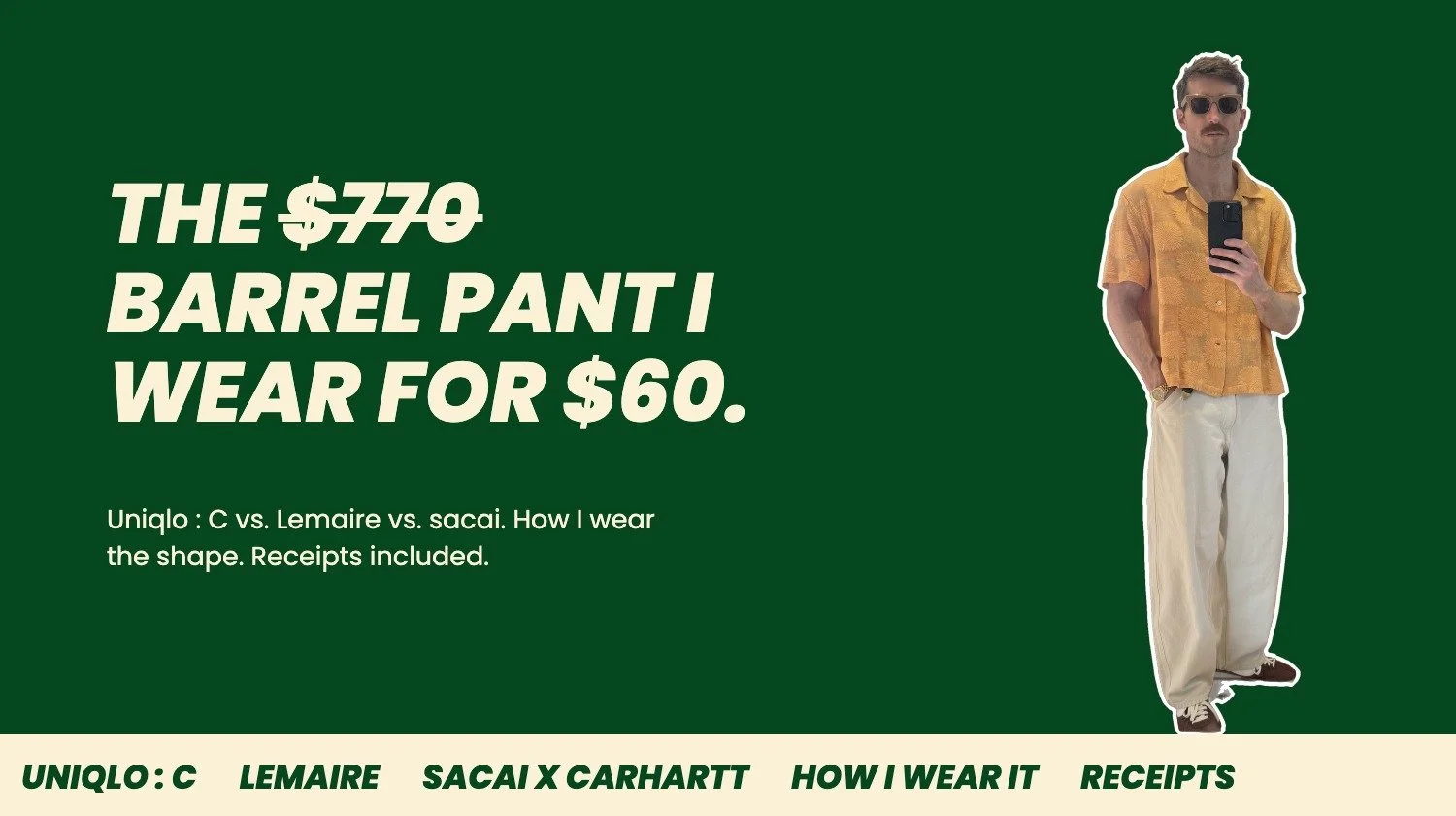 Everyone Wants Lemaire. I Live in the $60 Uniqlo Barrel Pant.
