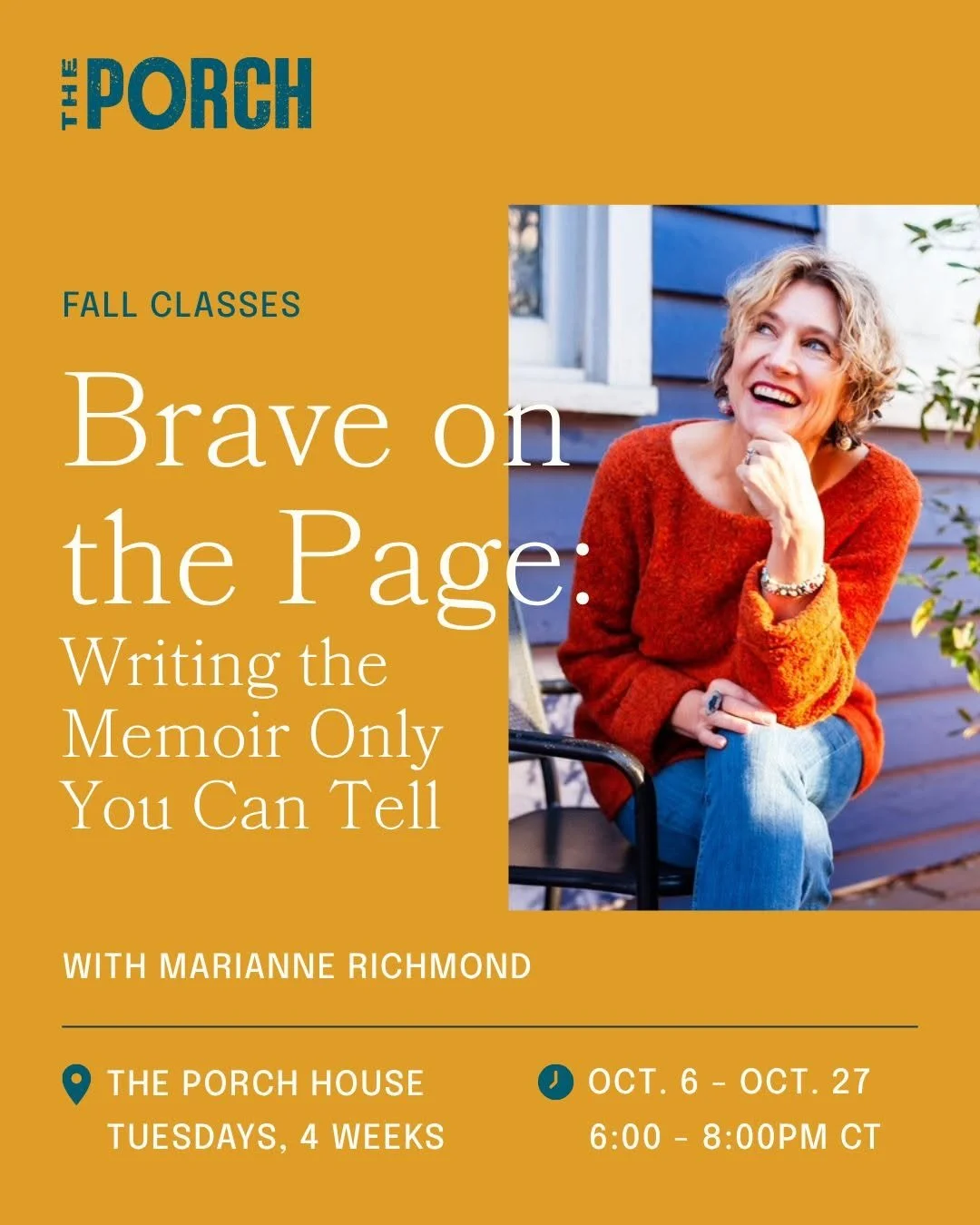 WORKSHOP: BRAVE ON THE PAGE: Writing the Memoir Only You Can Tell