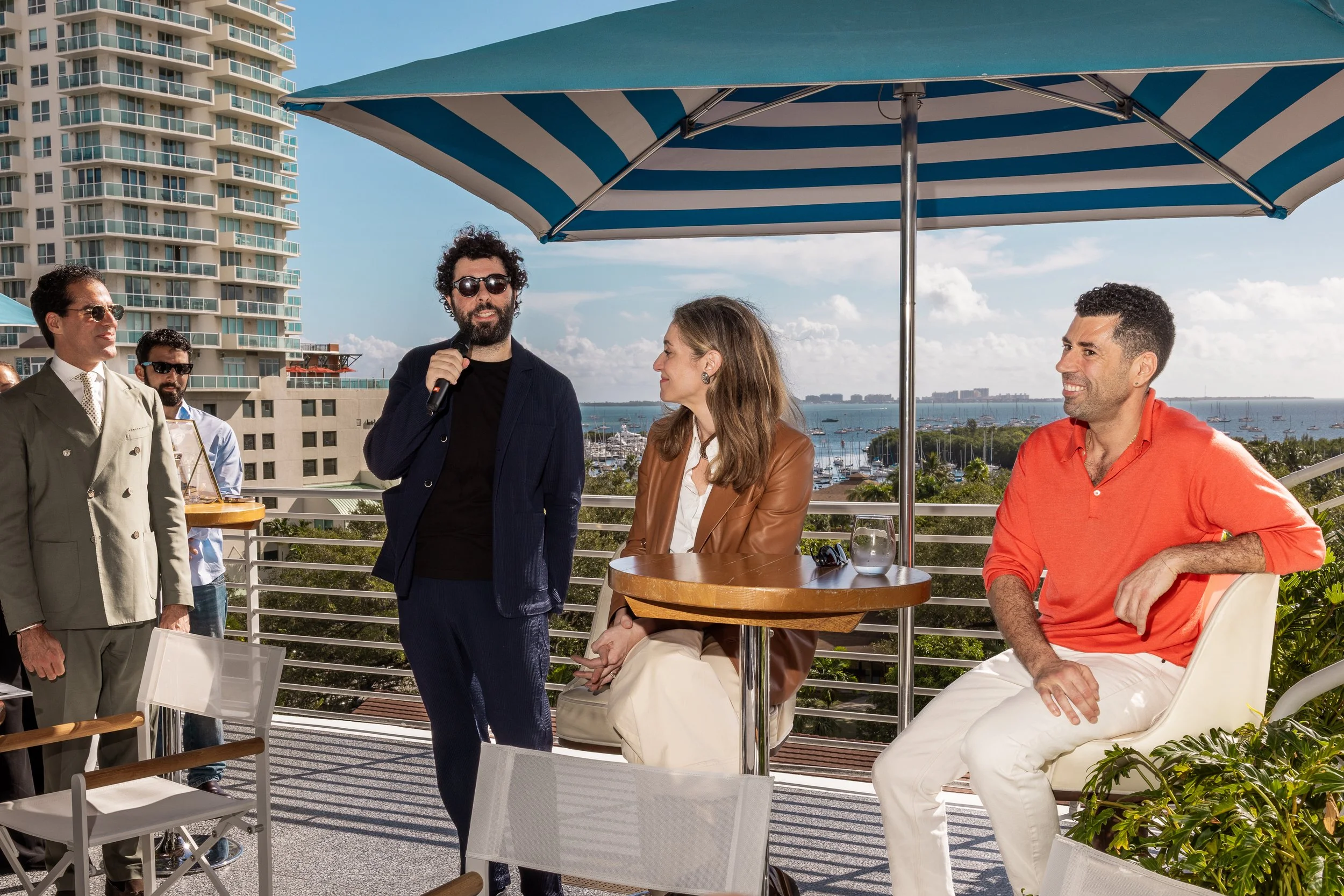 Jacqueline Terrebonne (Galerie Magazine), Vittorio Calabrese, and Federico De Francesco at Mr. C Coconut Grove