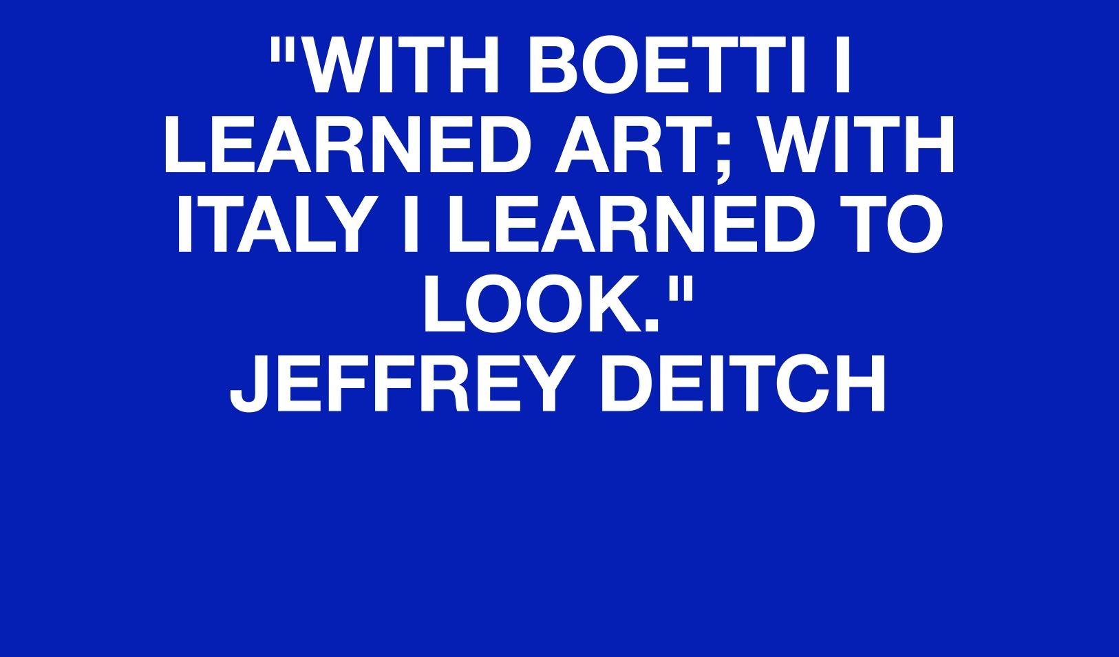 Jeffrey Deitch, Half a Century of Italian Art, and the Models We Are Looking For