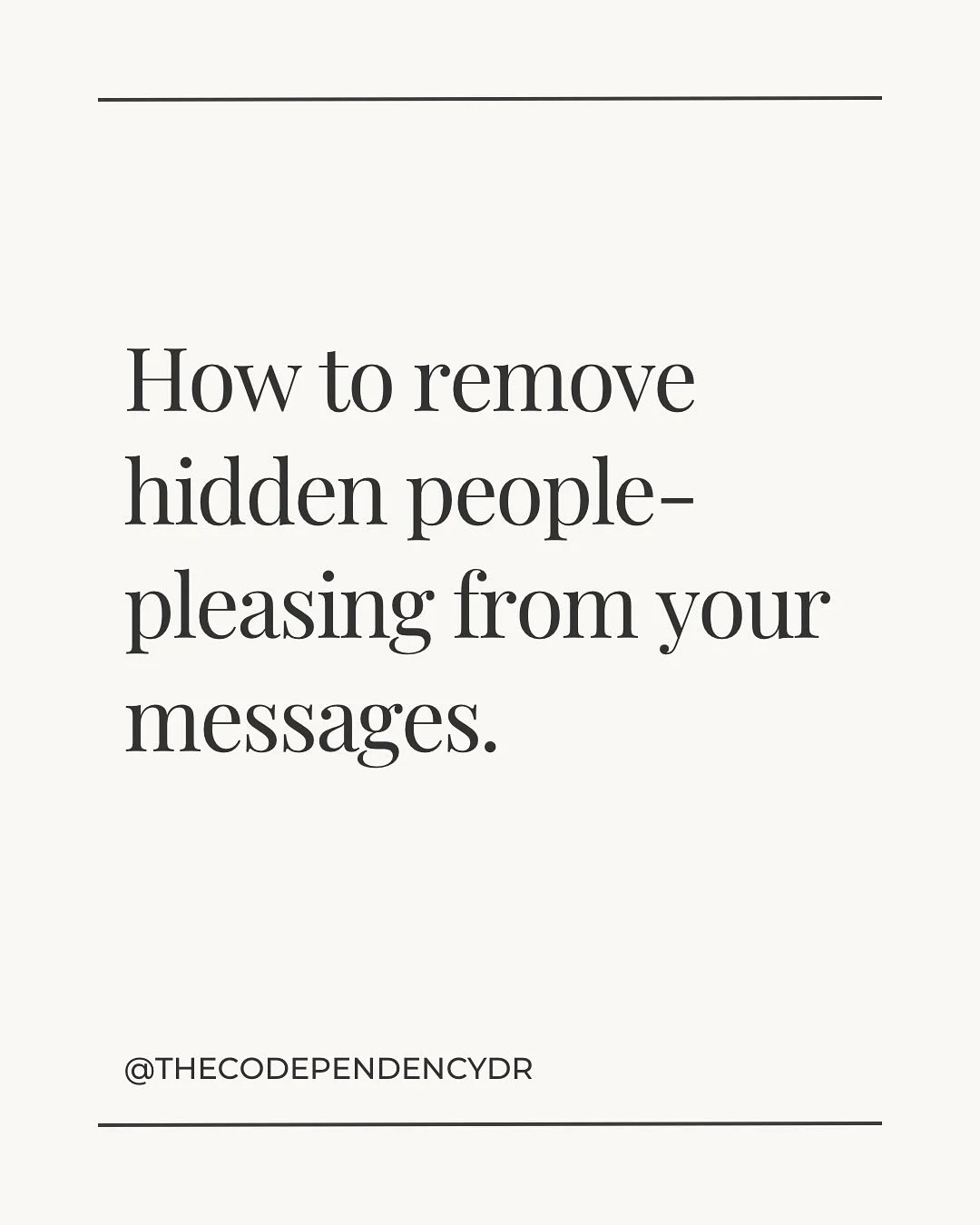 Your messages tell on you. 👀

All those little softeners: &lsquo;no worries if not,&rsquo; &lsquo;sorry for bothering you,&rsquo; &lsquo;whatever&rsquo;s easiest&rsquo;&hellip;they&rsquo;re hidden people-pleasing. 

And here&rsquo;s the catch: when 