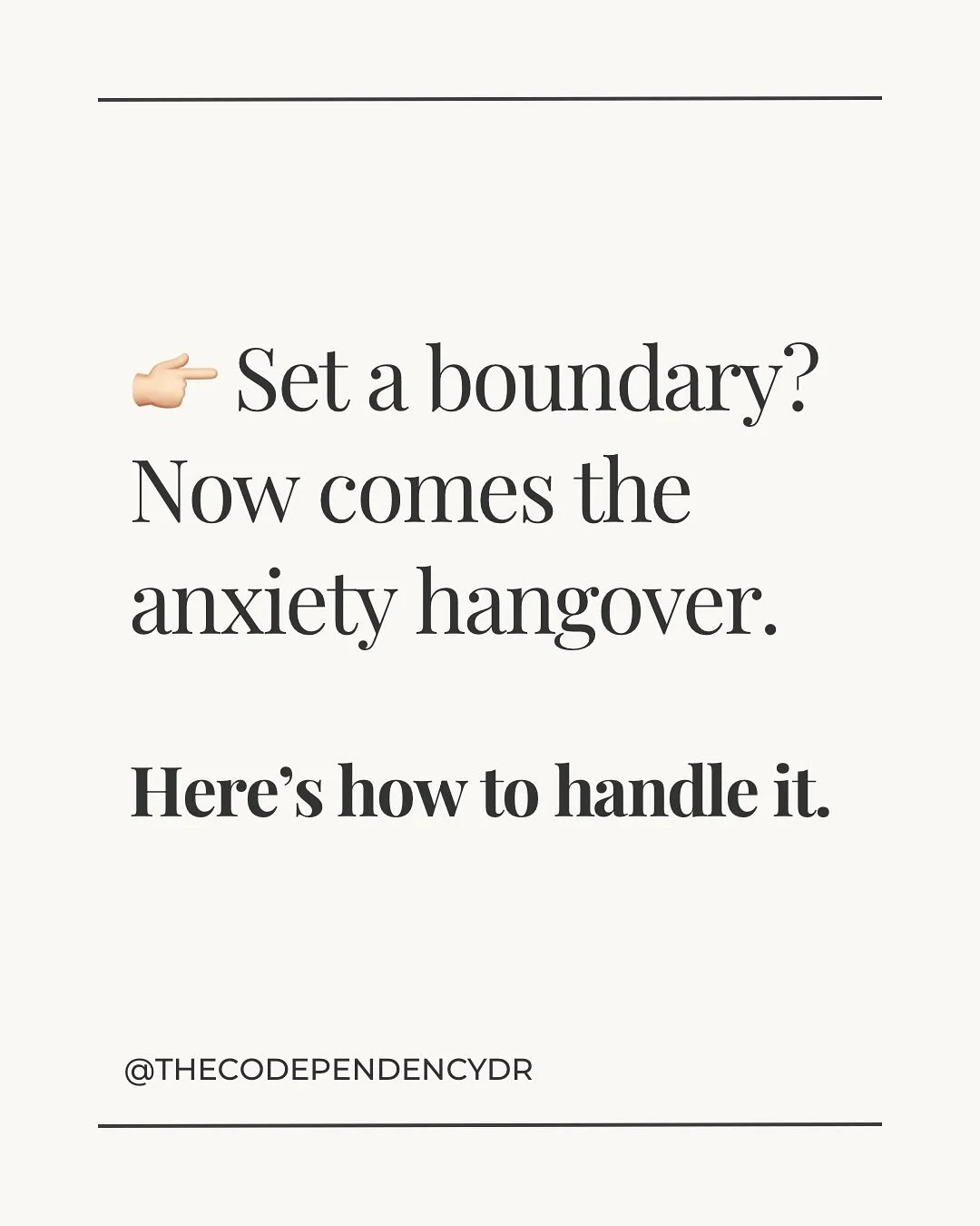 You set a boundary&hellip; and instead of relief, you feel anxious, guilty, or even panicked.
That&rsquo;s the boundary hangover.
Your nervous system interprets saying &ldquo;no&rdquo; or standing up for yourself as danger,  even though the boundary 