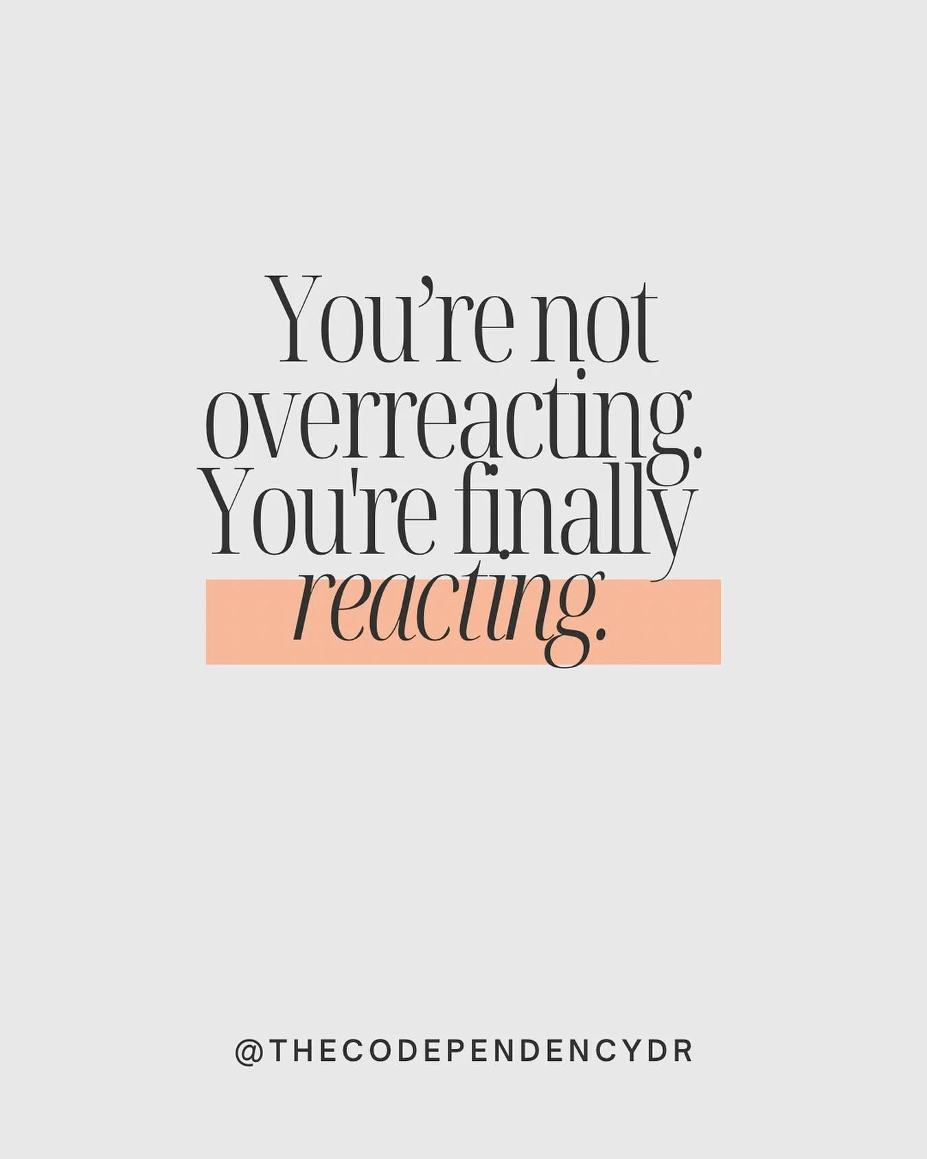 When you&rsquo;re used to staying silent to keep the peace,
it can feel like you&rsquo;re overreacting when you start having a voice.

You&rsquo;re not too much. You&rsquo;re finally showing up.

#TherapyQuotes #HealingIsMessy #EmotionalAwareness #Bo