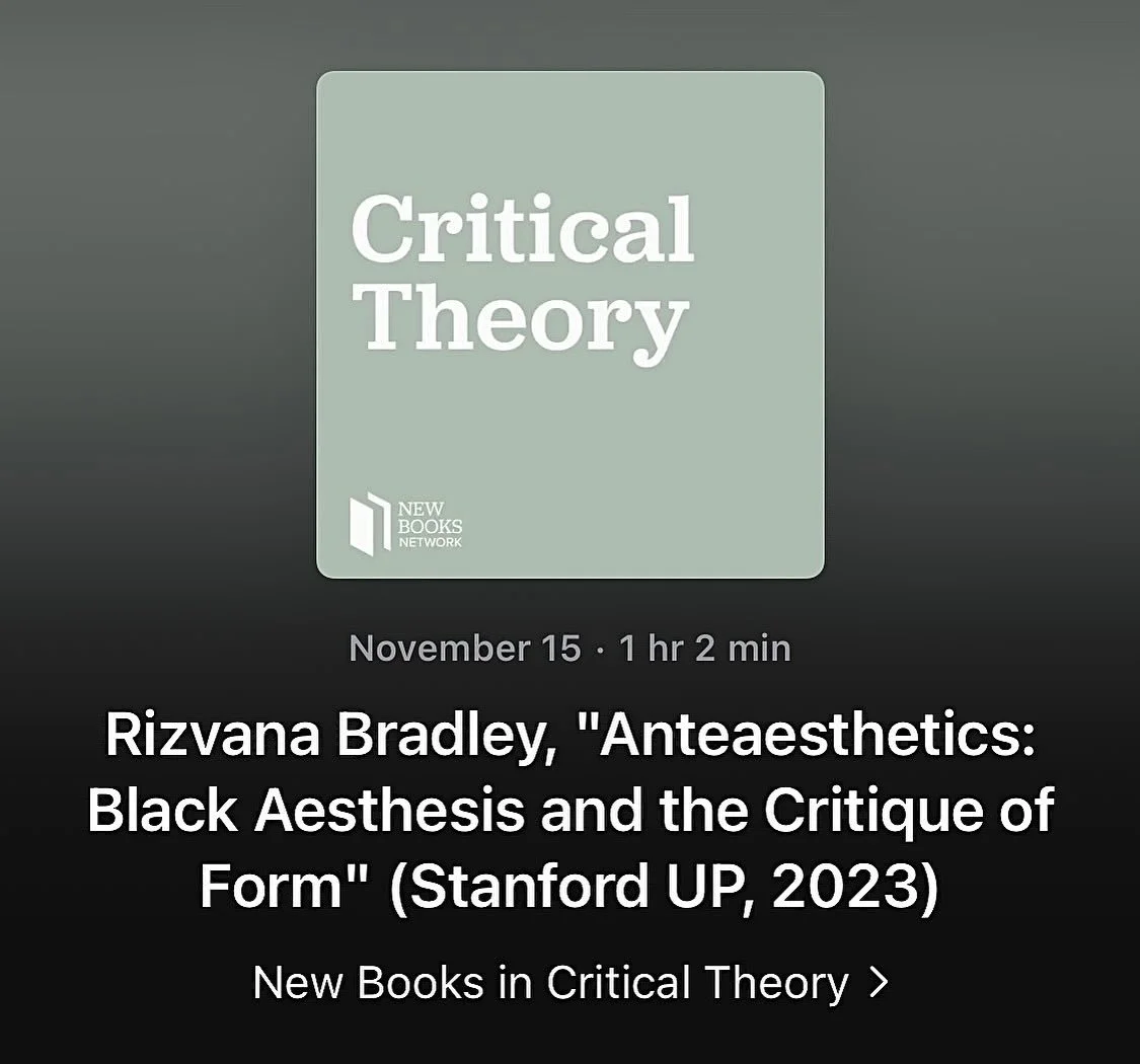 Anteaesthetics podcast now up on new books in Critical Theory with the New Books Network. Link in bio.