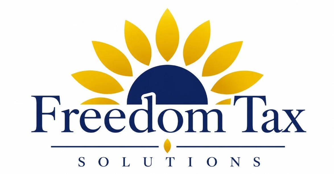 Freedom Tax Solutions Logo with sunflower