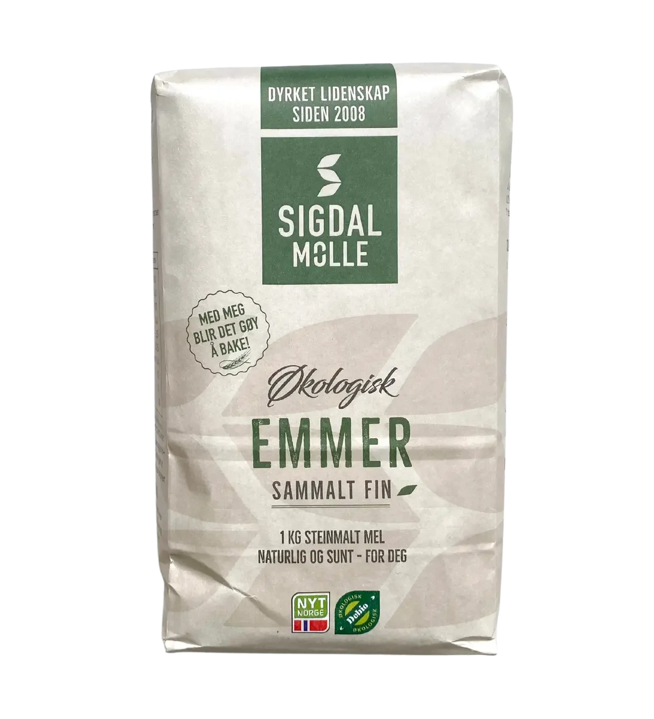 Emmer, Sammalt Fin Økologisk, 1 KG – Sigdal Mølle