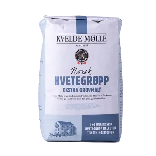 Hvetegrøpp, Ekstra Grovmalt 1 KG – Kvelde Mølle