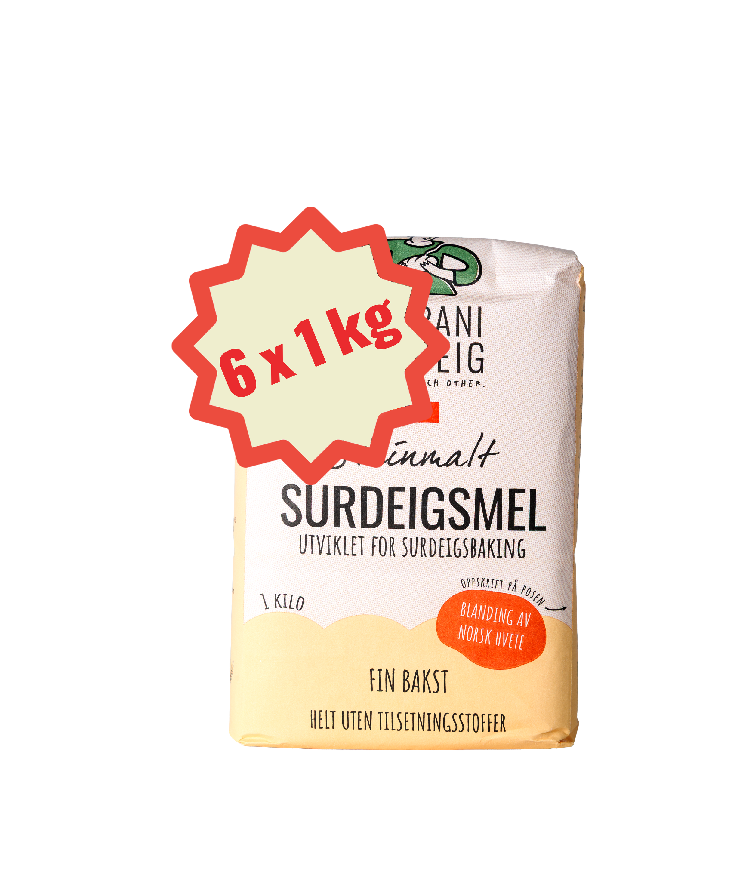 Surdeigsmel, fin type, 6 KG – Kompani Surdeig