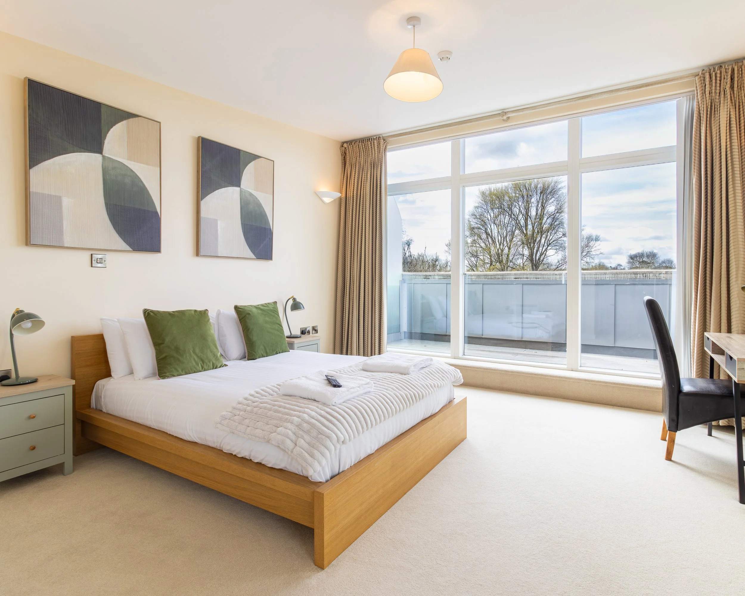 Interior Property Photography of a bedroom in a penthouse apartment.