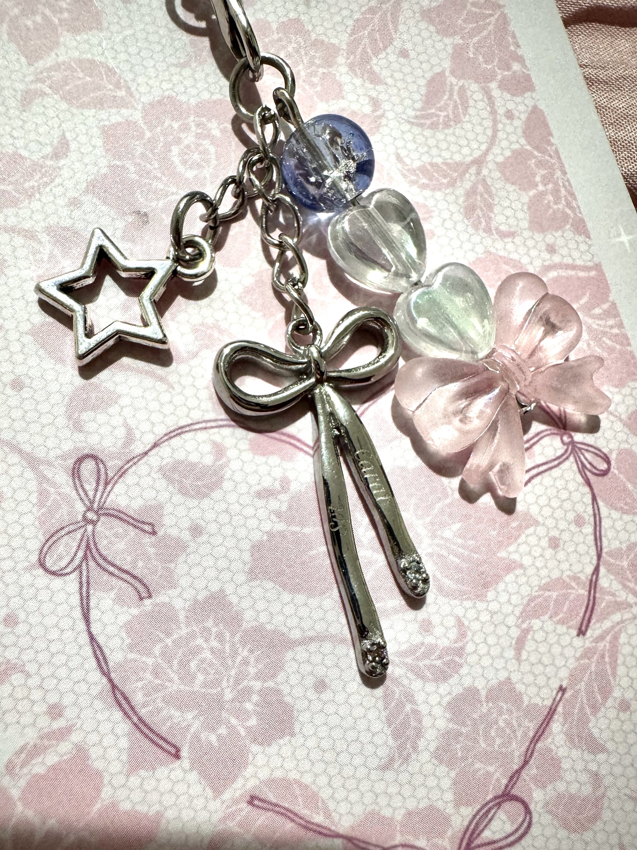 Collection of handmade trinkets, keychains and charms