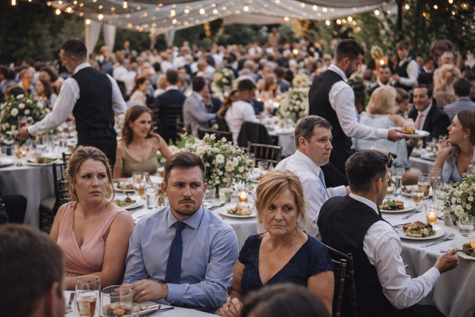 annoyed wedding guests