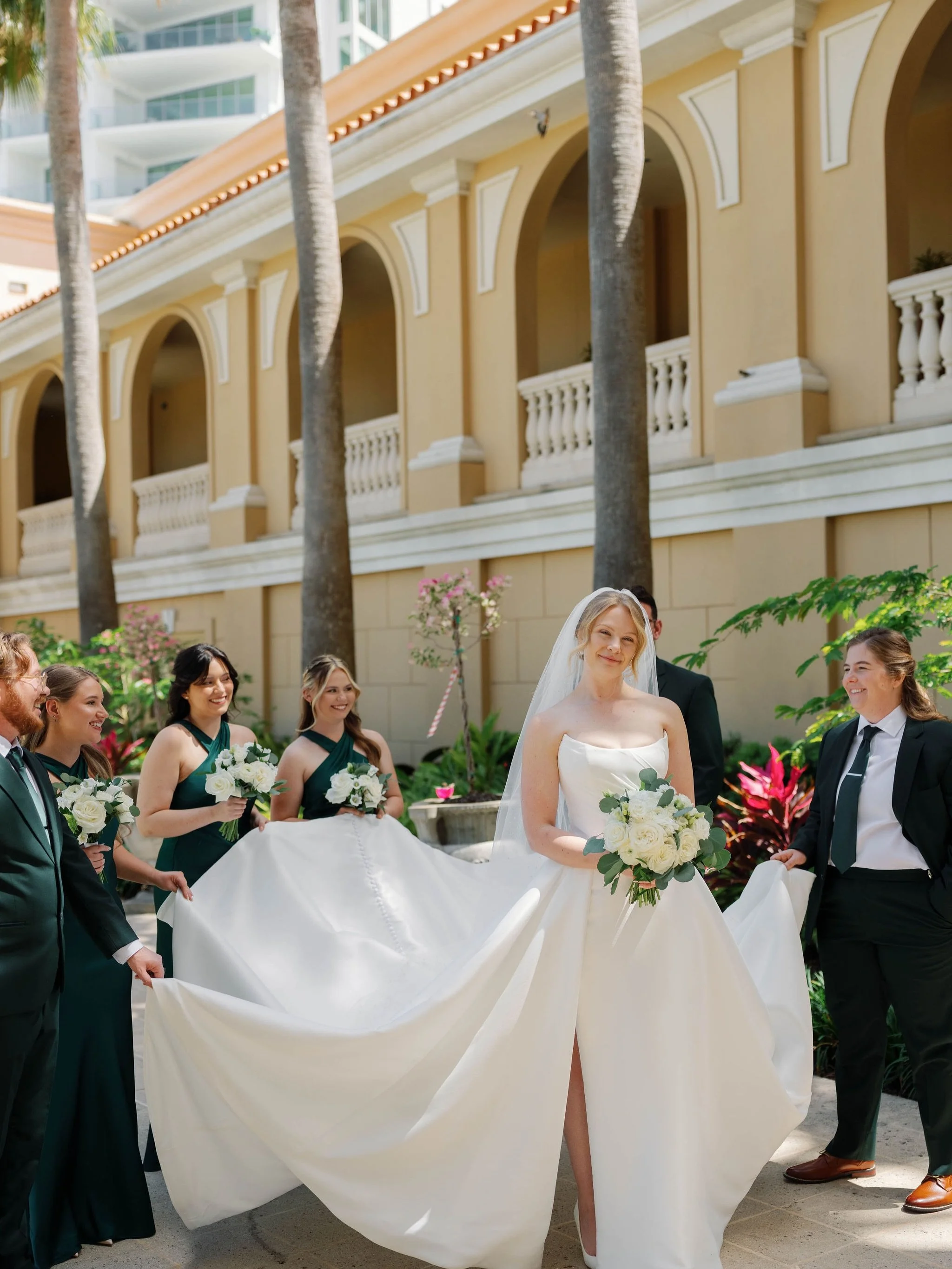 Jaime and her bridal party in one of the beautiful courtyards at the Ritz -Carlton Sarasota. There&rsquo;s no shortage of beautiful spaces at this venue. 

@ritzcarltonsarasota 
@autumnandjendry 
@designbyschell 
@lastingluxe 
#2027bride #bridalportr