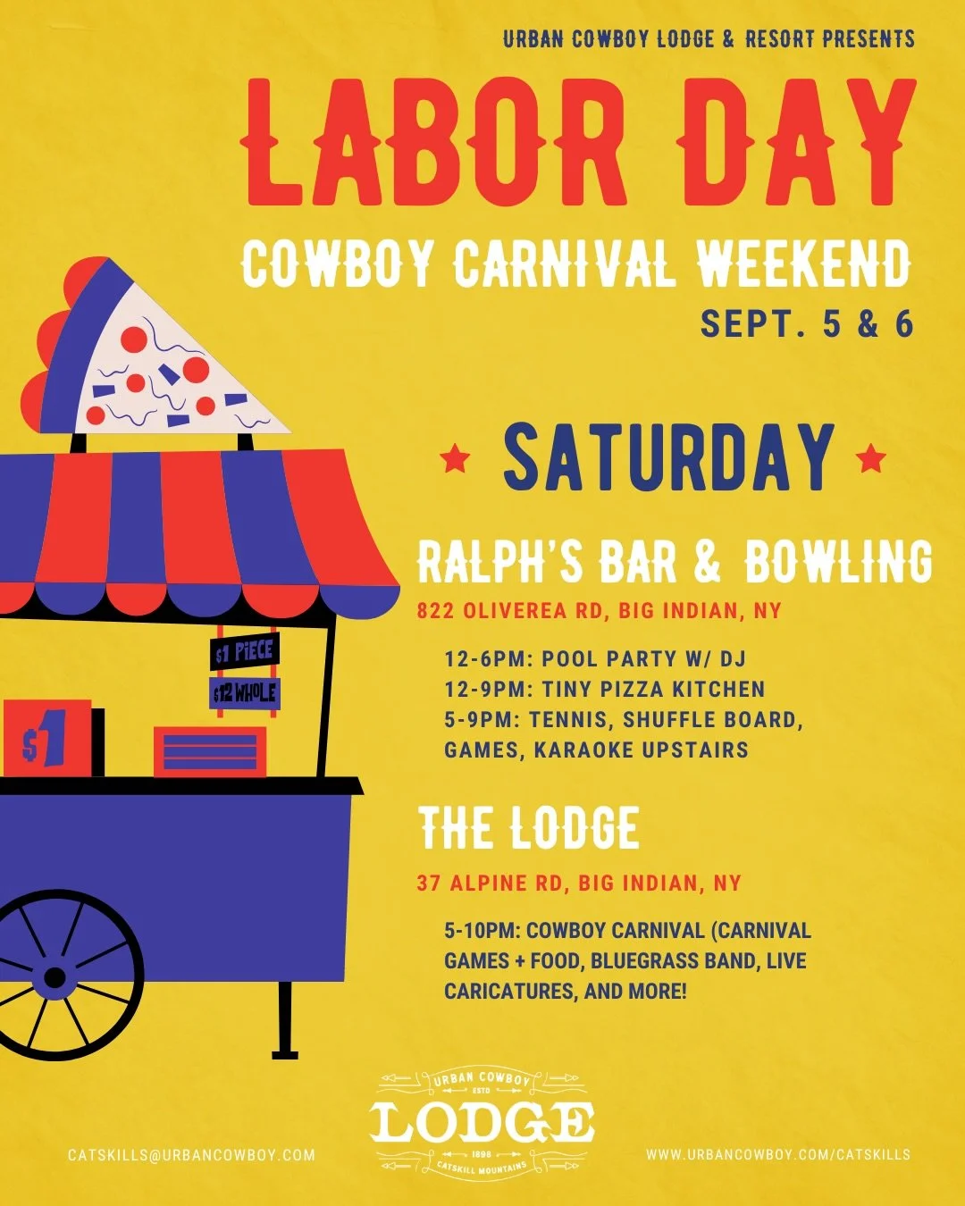 Come spend Labor Day Weekend with us!!!