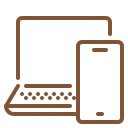 Outline of a laptop and a smartphone side by side