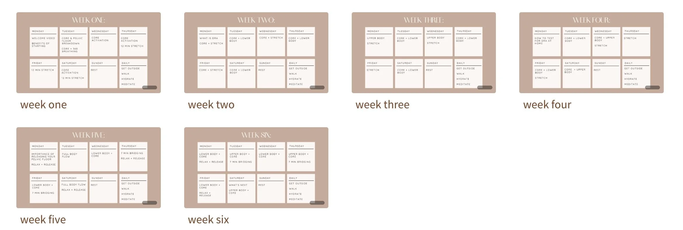 Day by Day, Week by Week Guide