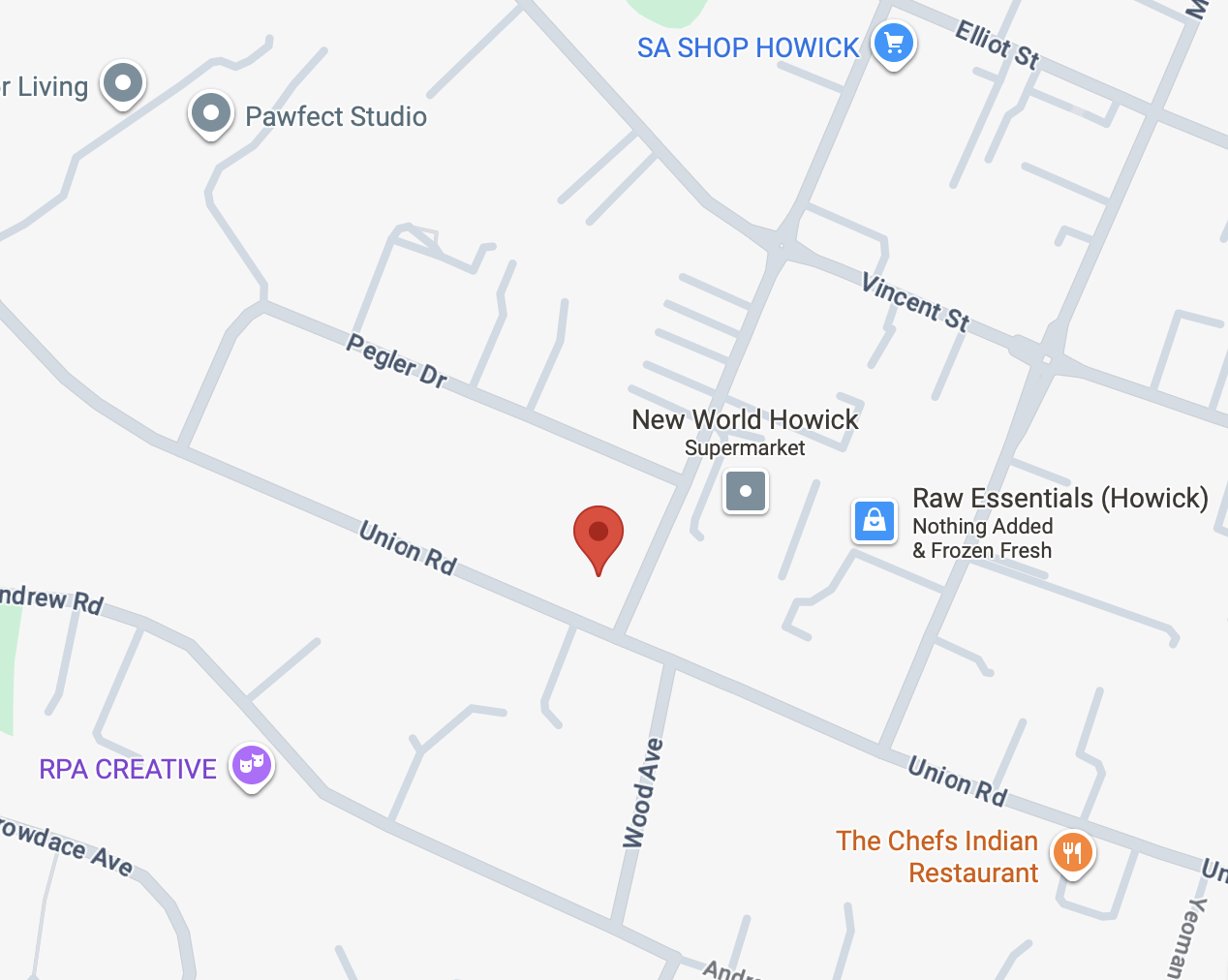 Map showing OKAPP's location in Howick, Auckland.