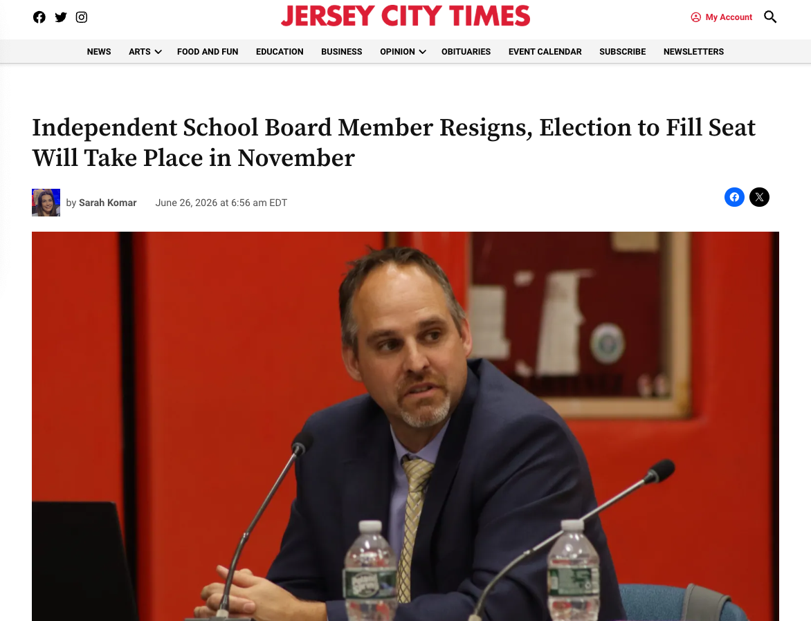 Independent School Board Member Resigns, Election to Fill Seat Will Take Place in November