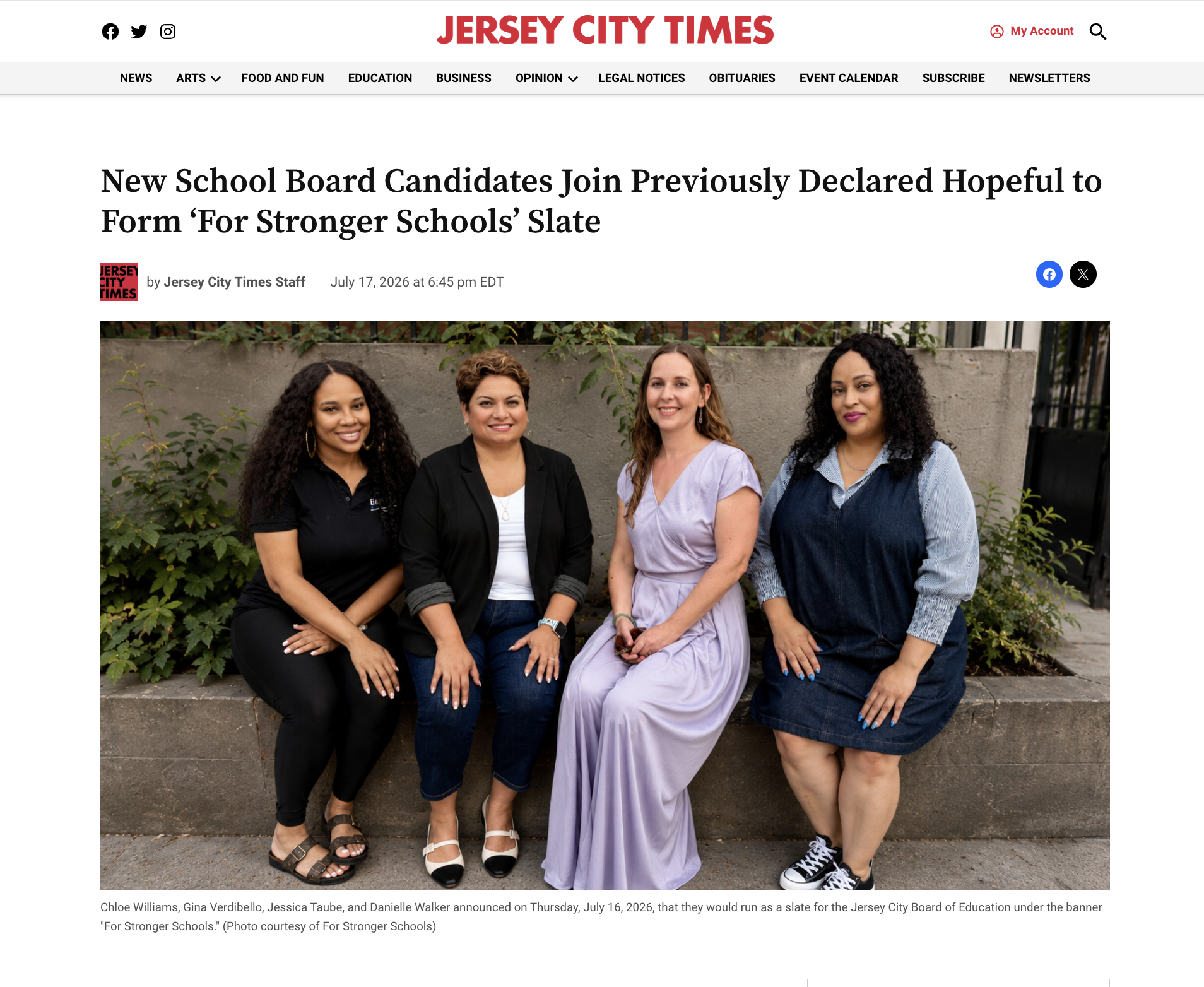 New School Board Candidates Join Previously Declared Hopeful to Form ‘For Stronger Schools’ Slate
