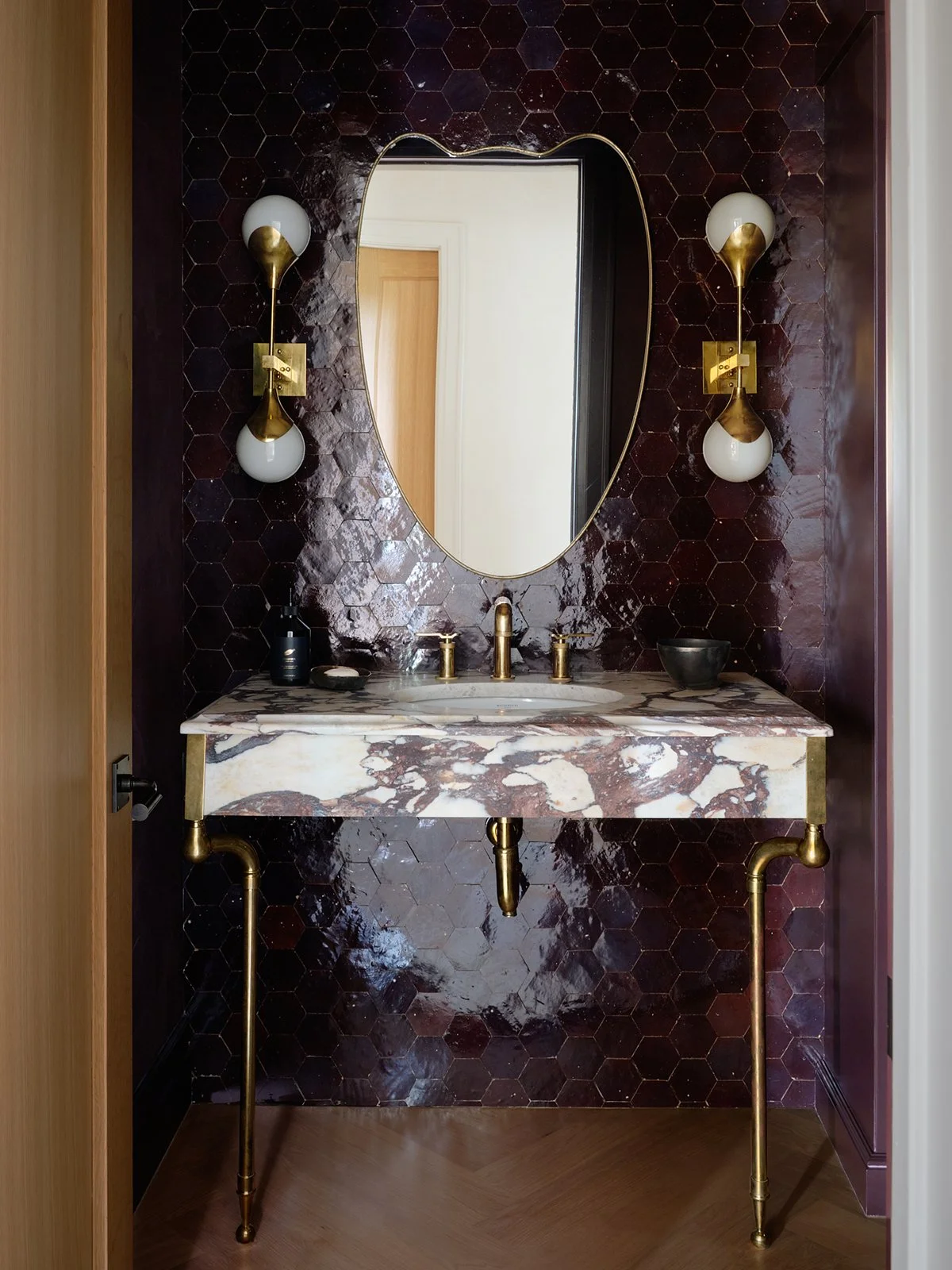 Westlake Custom Home in Austin TX Powder Room Vanity Photo