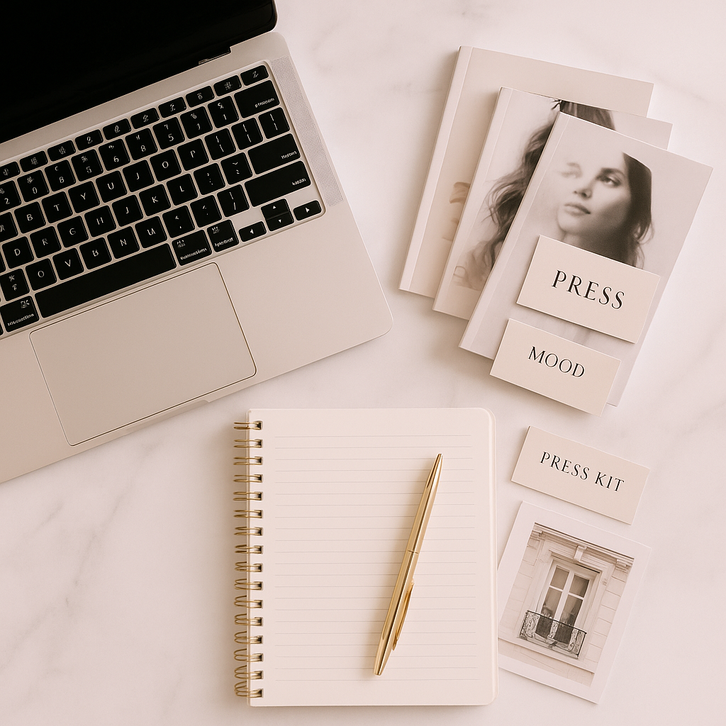 Modern wooden building with large glass door set in a grassy landscape with mountains in the background.