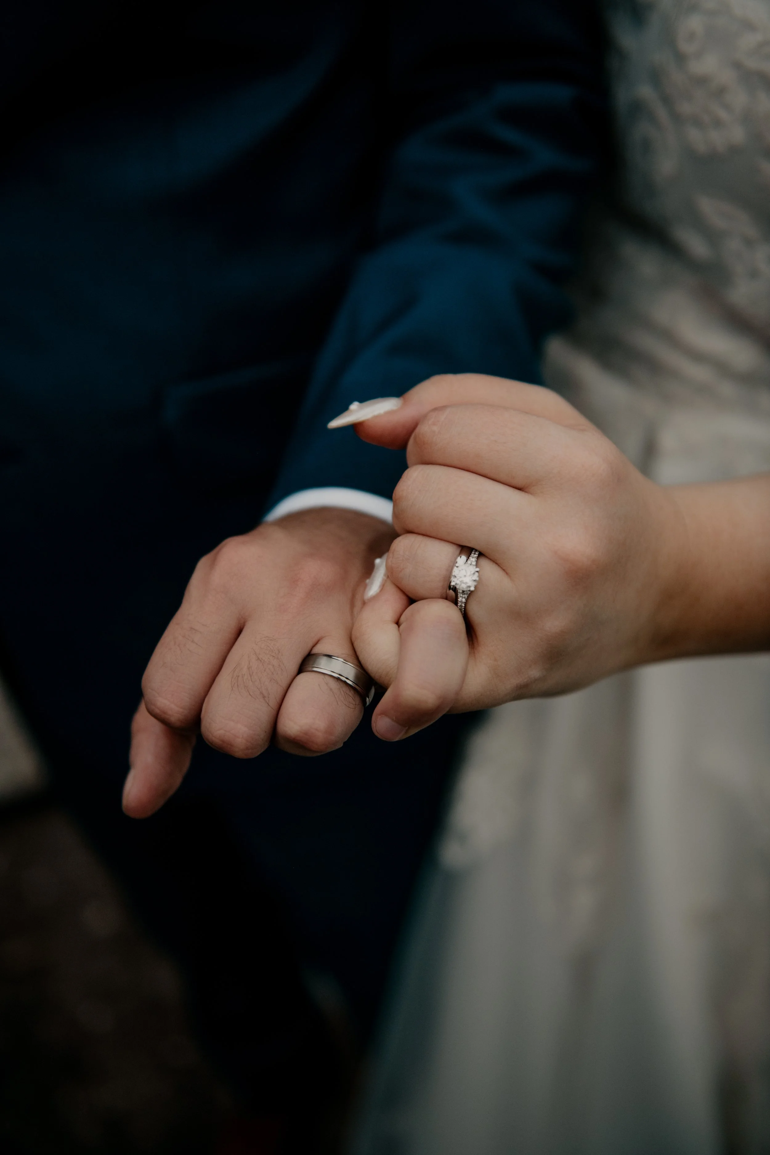 The newlyweds' rings