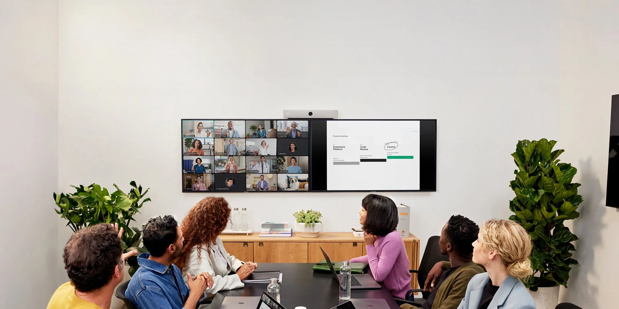 Cisco employees on a virtual meeting
