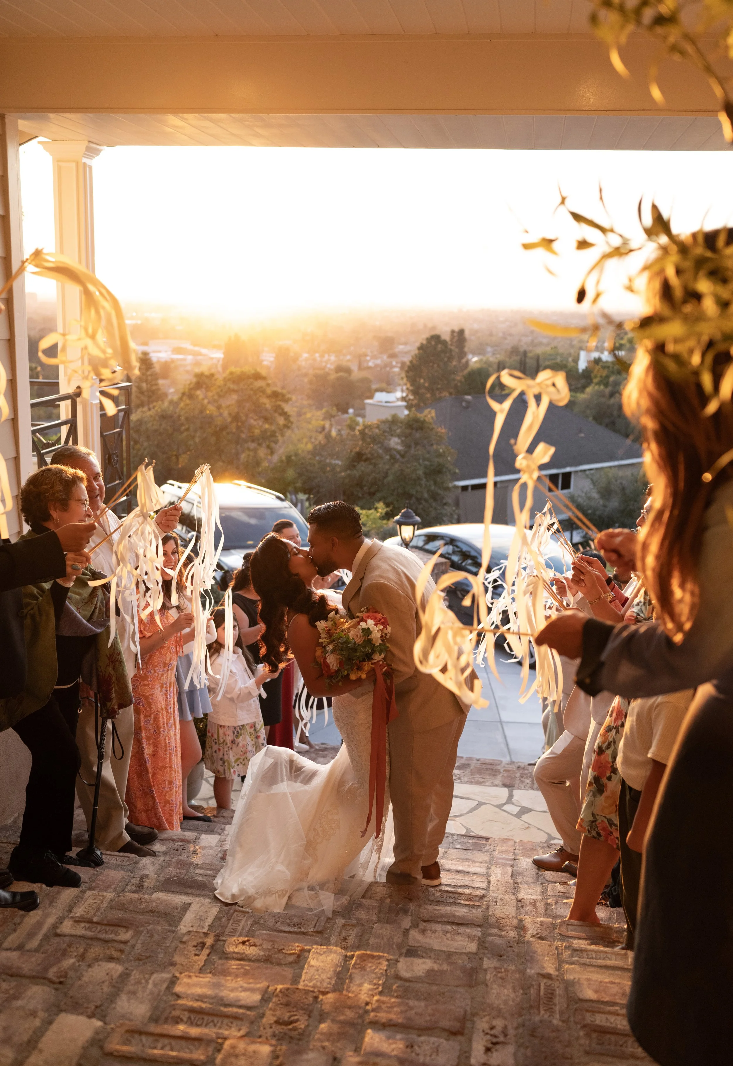 M+A Intimate Backyard Sunset Wedding