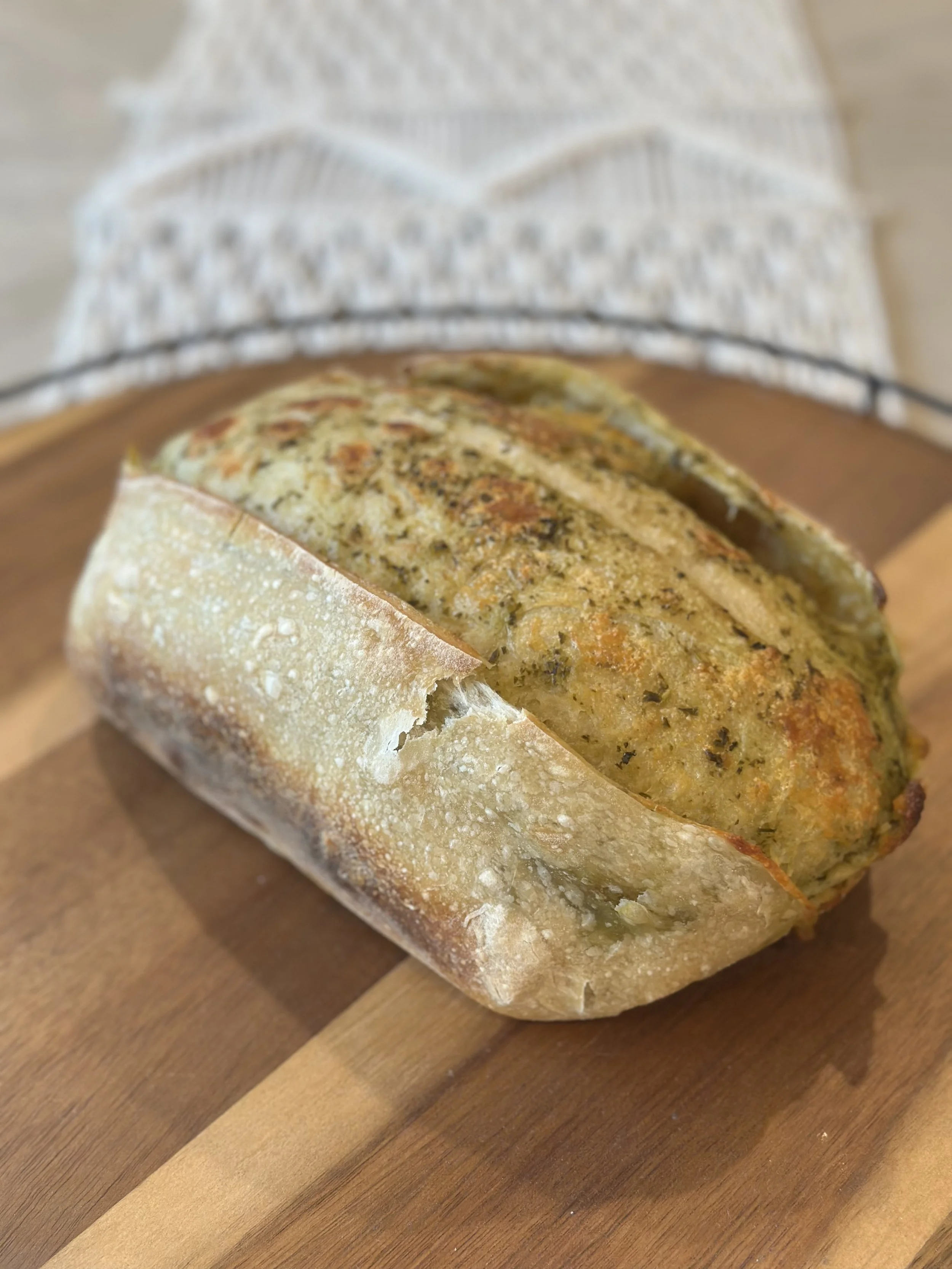 Pesto + Mozzarella Sourdough Loaf