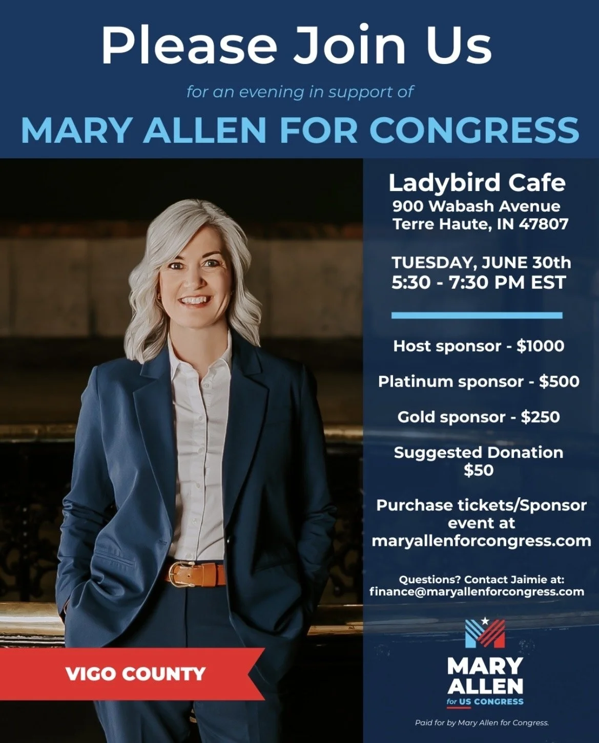 Meet & Greet at Ladybird, a fundraiser for Mary Allen for Congress