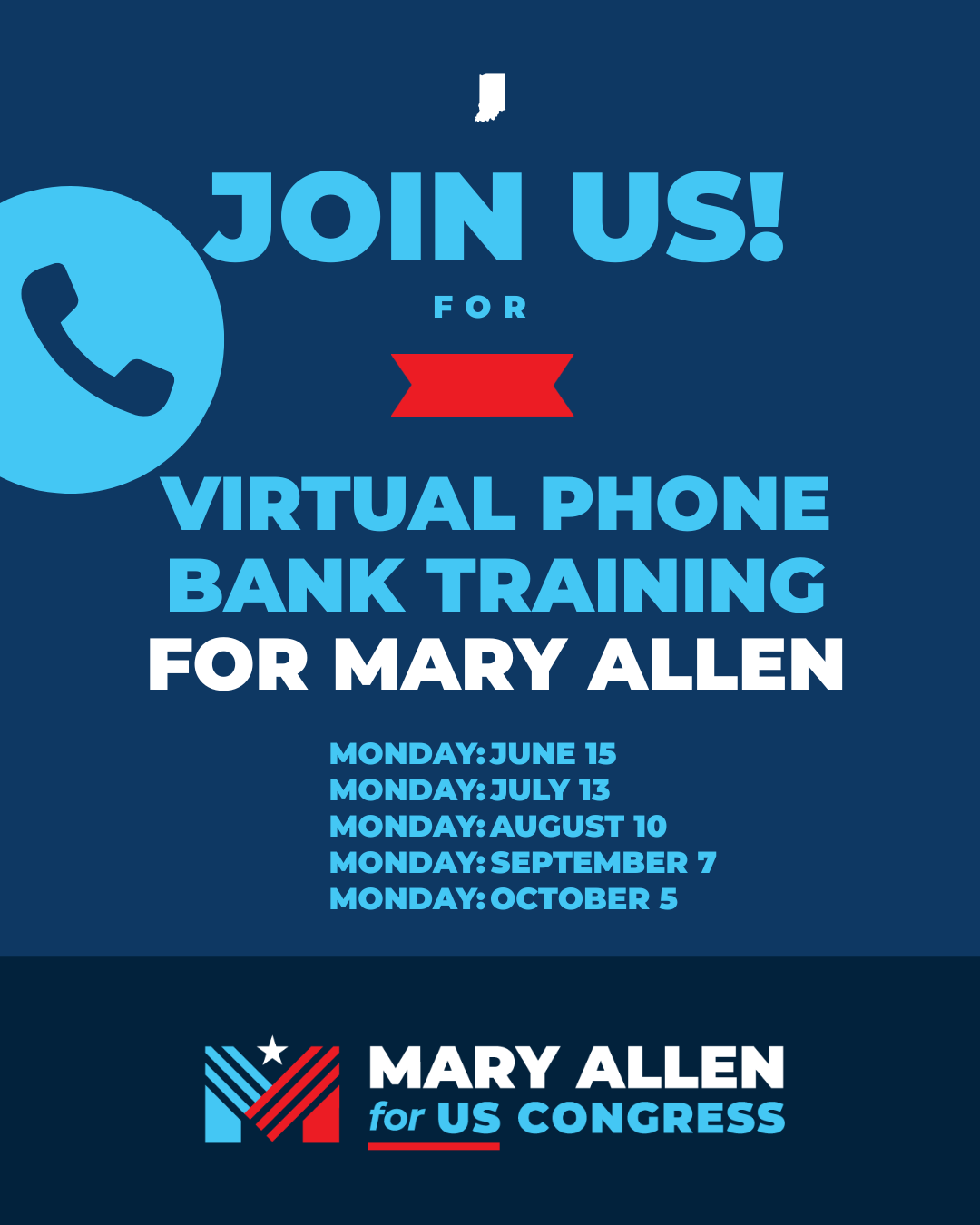 Virtual phone bank training (Every 4 wks) 