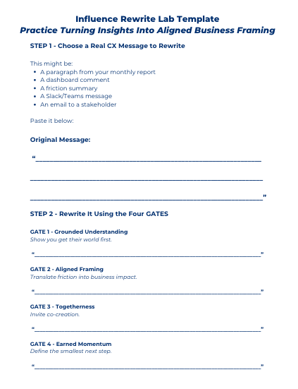 Influence Rewrite Lab Template