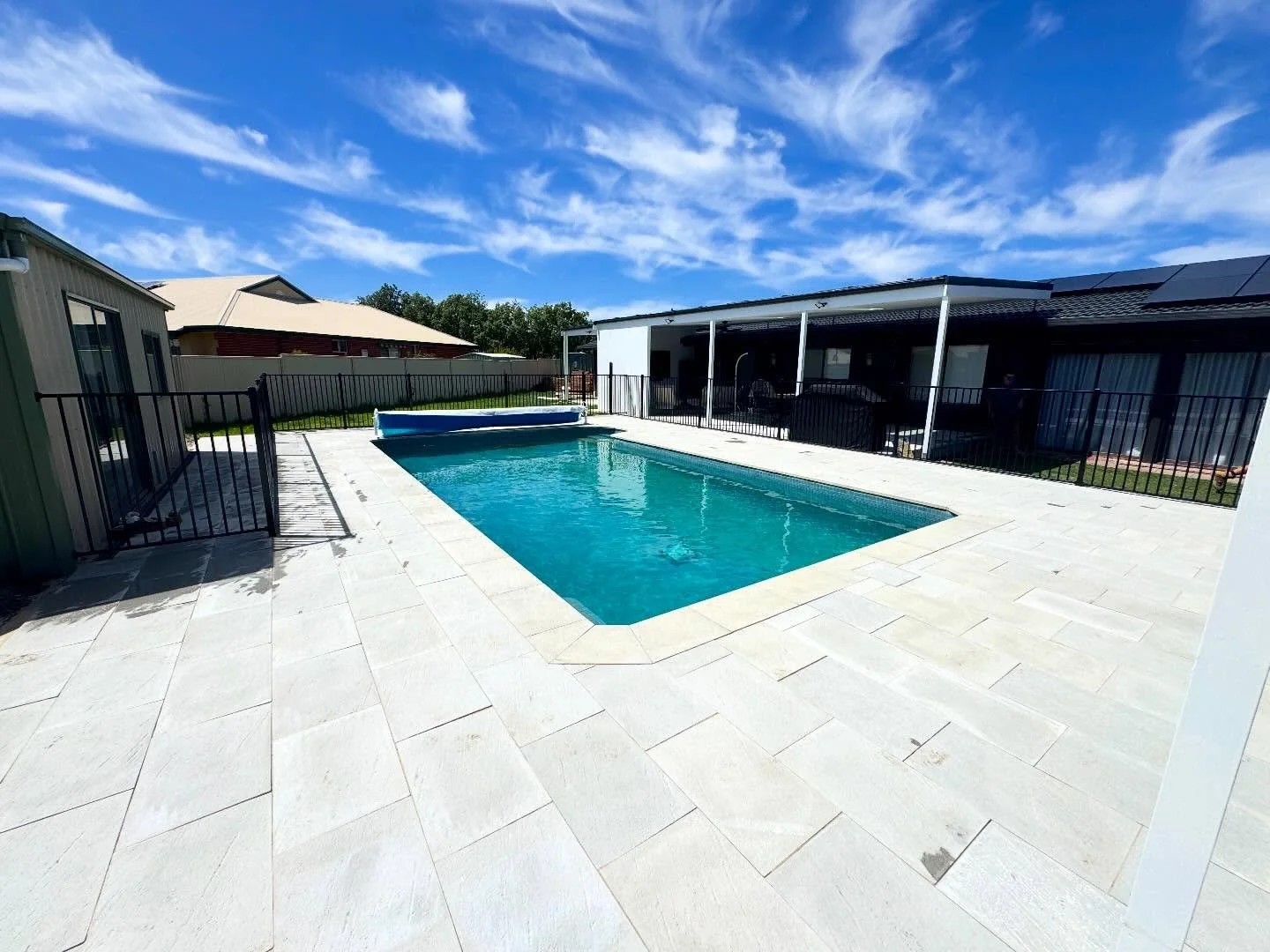 Full makeover of this pool area. 

Pool coping ☑️ 
Stormwater ☑️ 
Pool fencing ☑️ 
Paving ☑️ 

The Christmas push is well underway 🎅