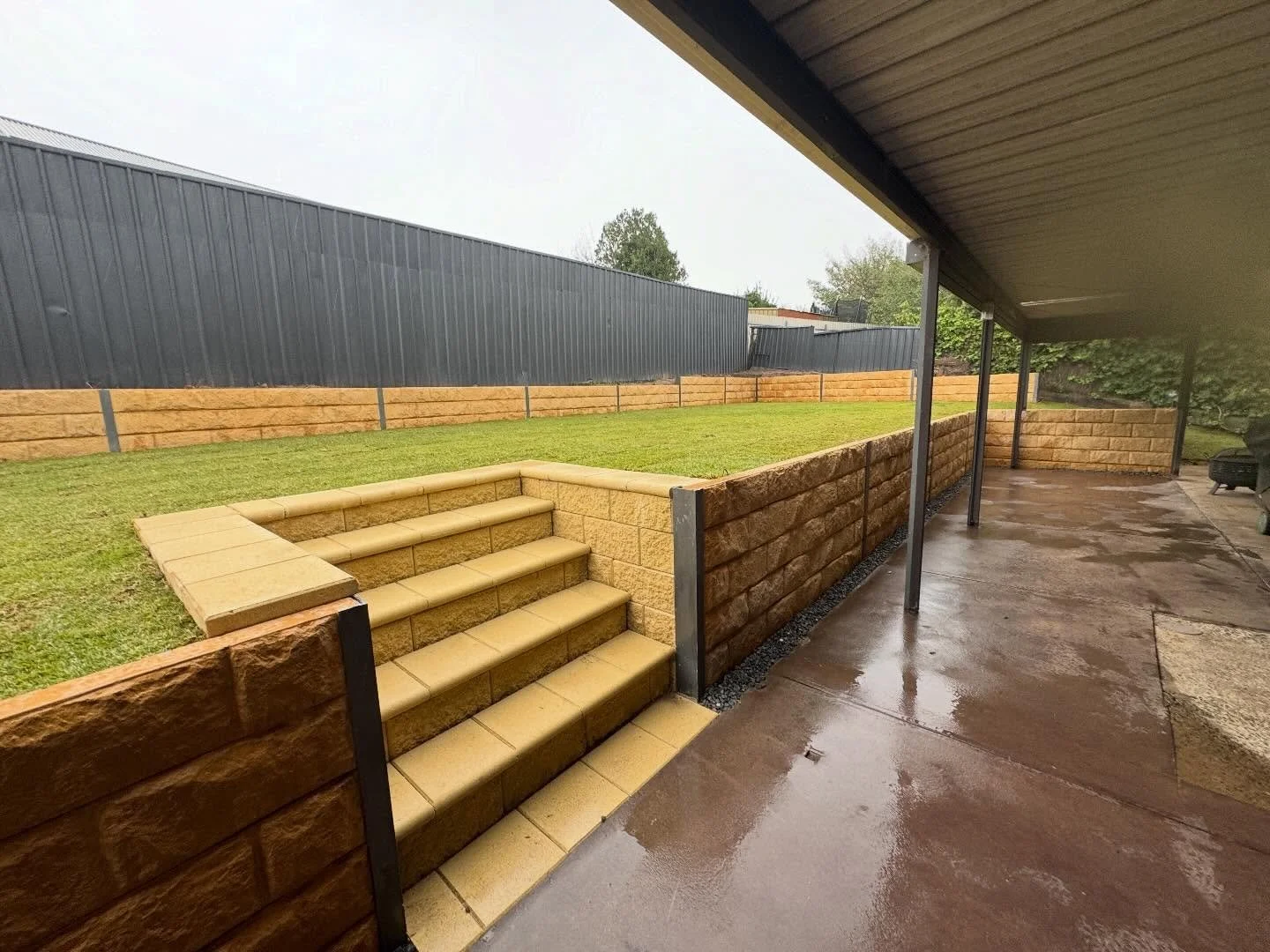 Retaining wall replacement and backyard makeover.