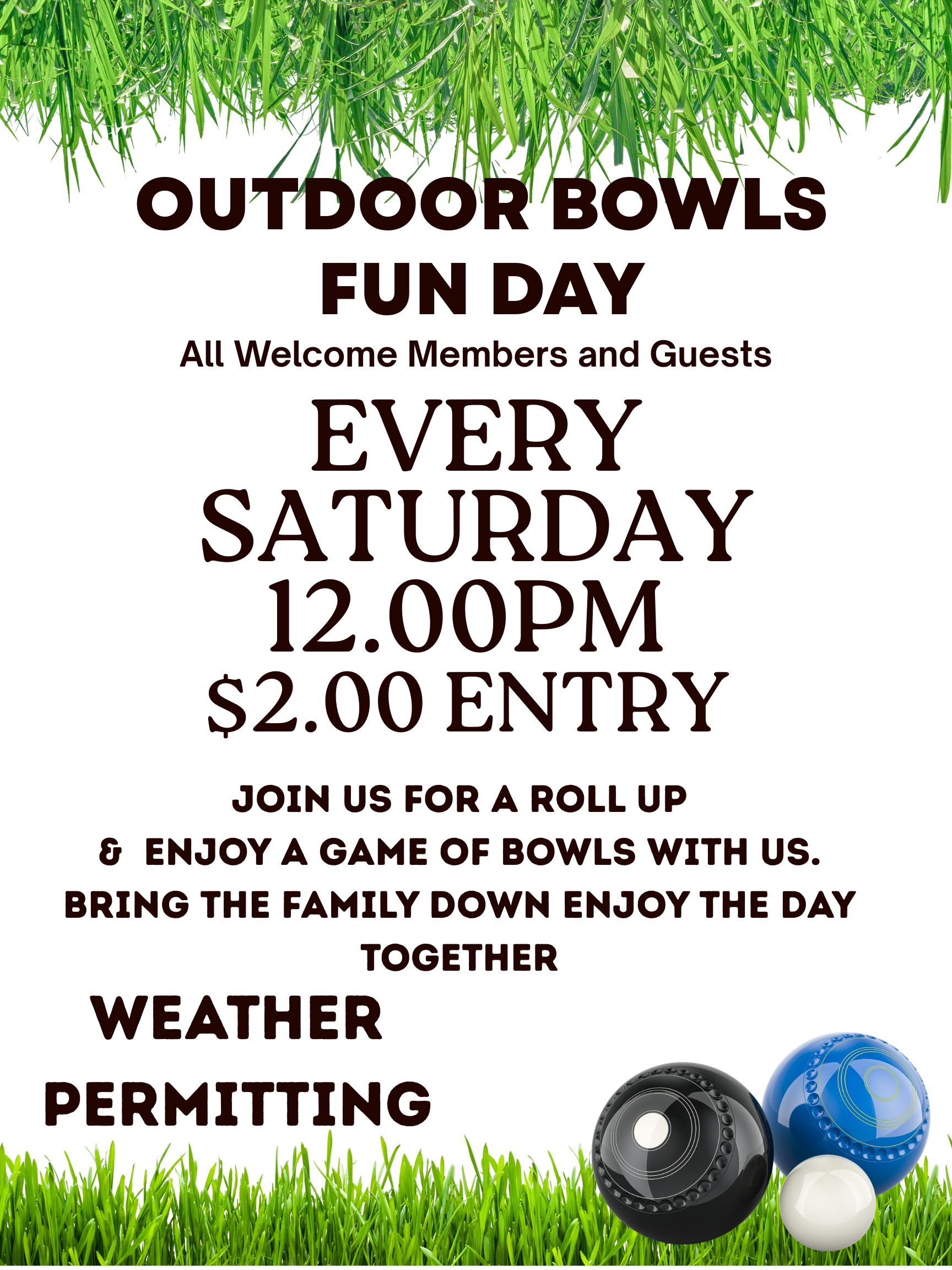 OUTDOOR BOWLS FUN ROLL UP