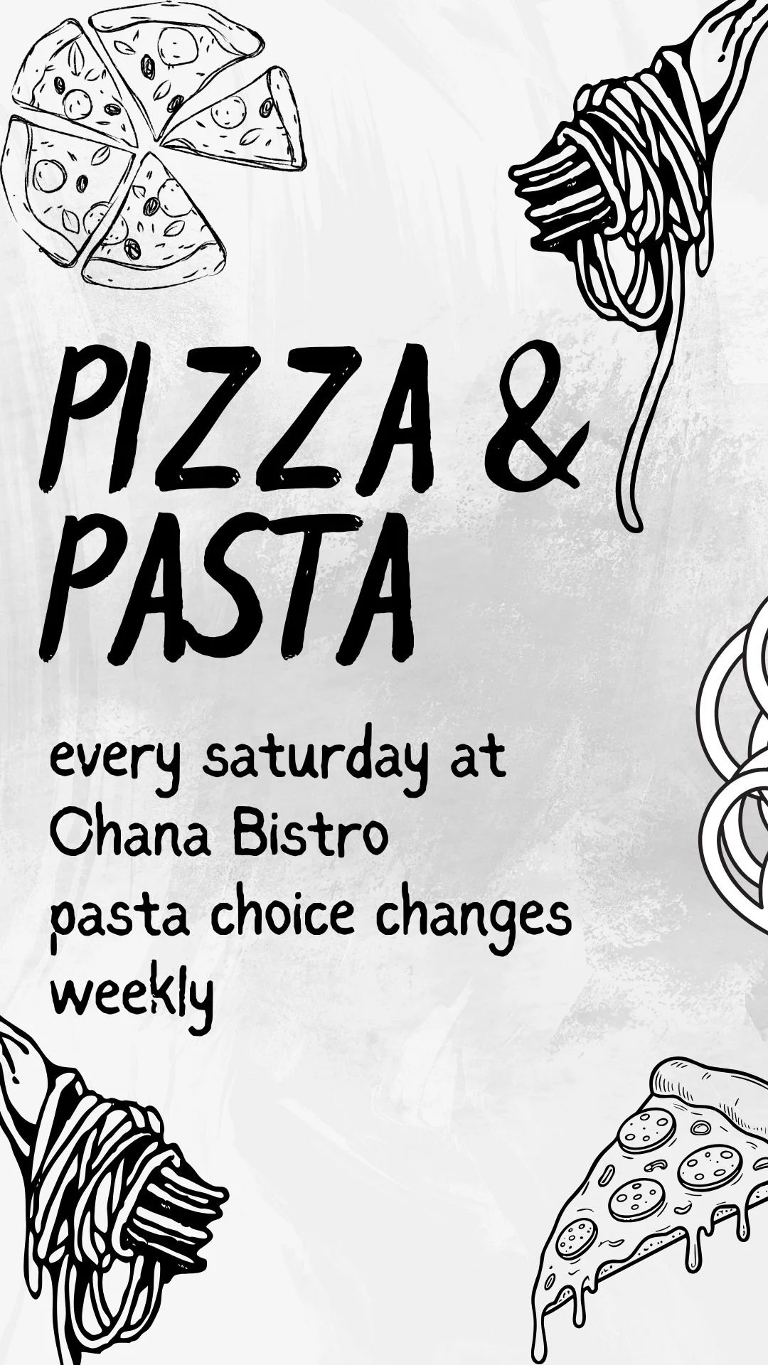 OHANA PIZZA AND PASTA MENU EVERY SATURDAY 