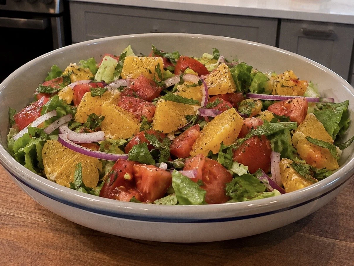 Orange, Tomato & Red Onion Salad with Fresh Mint