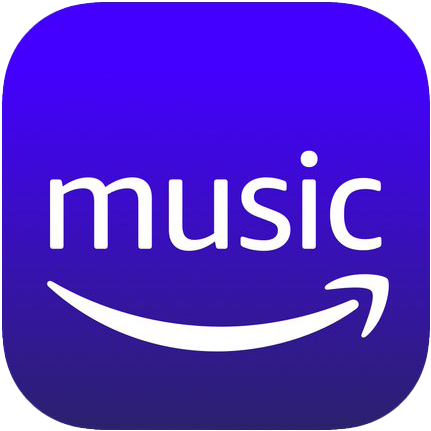 Amazon Music app icon with a purple background and the white Amazon smile logo.