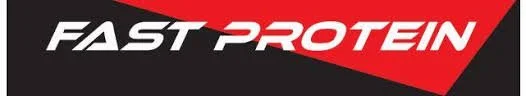 Fast Protein logo with red and black design elements
