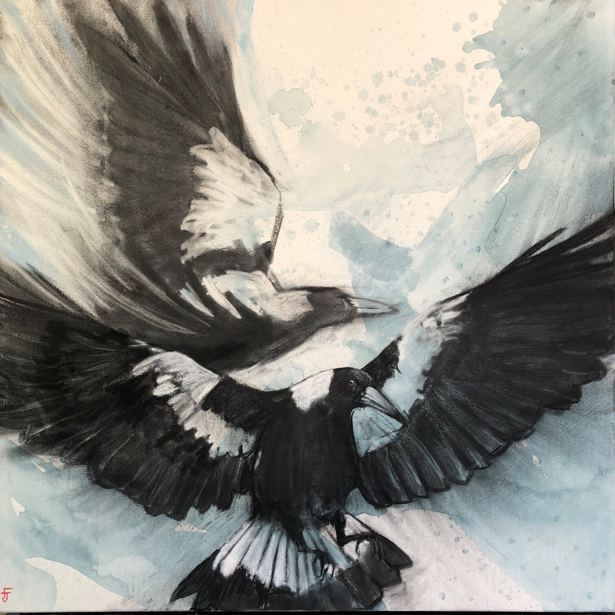 WHO TURNED ON THE SPRINKLERS | Acrylic wash on paper | 75x74 cm