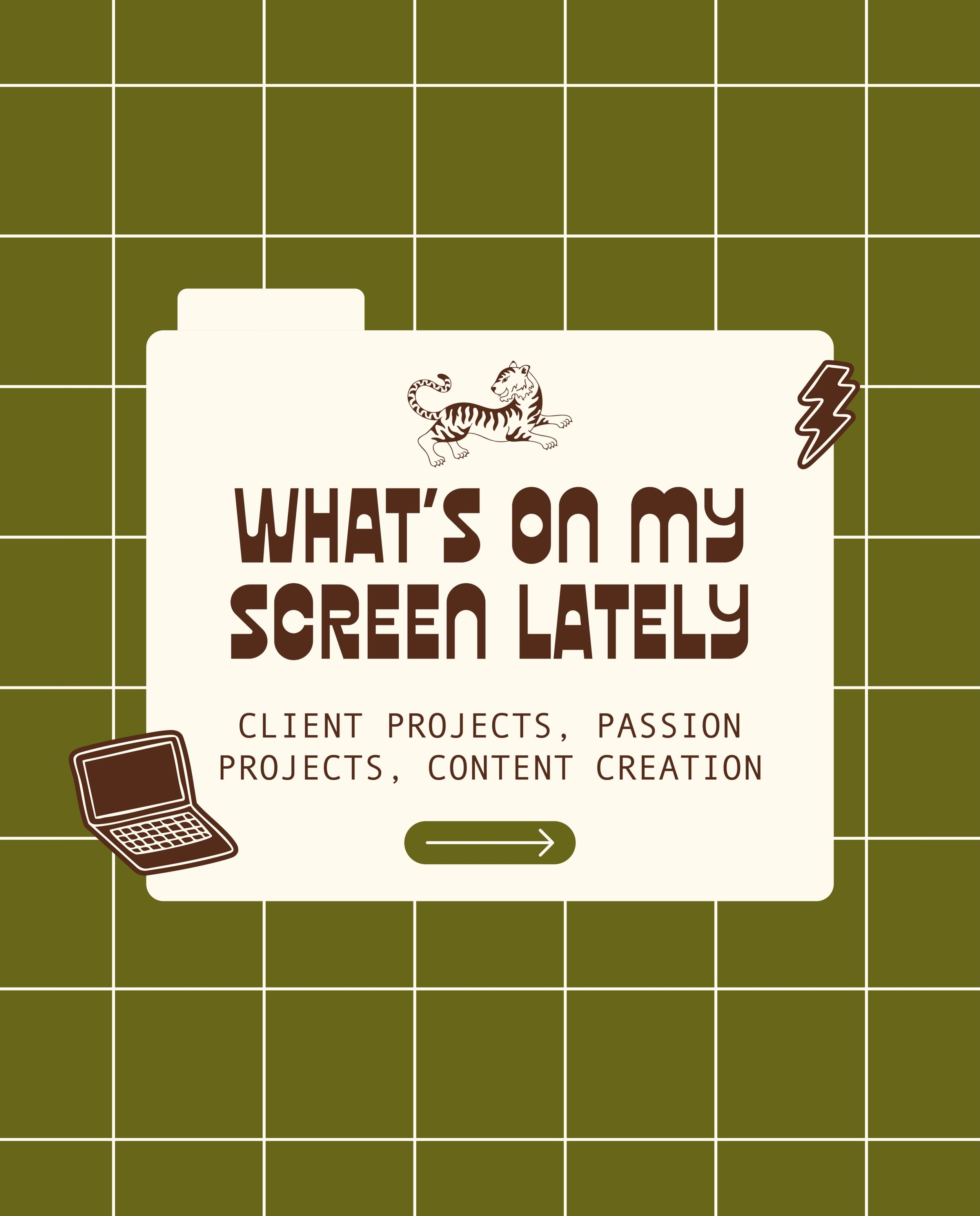 💻WHAT&rsquo;S ON MY SCREEN LATELY💻 

I&rsquo;ve been working on lots of branding design for clients, content creation, and a few passion projects lately! What&rsquo;s on your screen lately? 🪩

If you&rsquo;d like to work with me this summer, be su