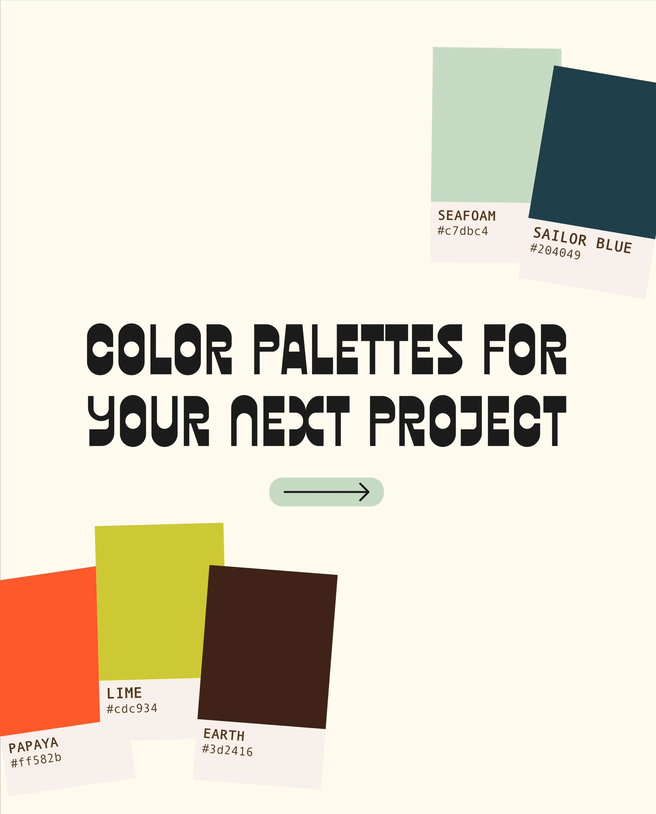 🍉COLOR PALETTES FOR YOUR NEXT PROJECT🍉

These color palettes feel like summer fun! You guys know I love bold and vibrant colors and all these palettes are totally in line with that vibe! Which is your favorite? 🧡

#colorpalette #graphicdesign #col