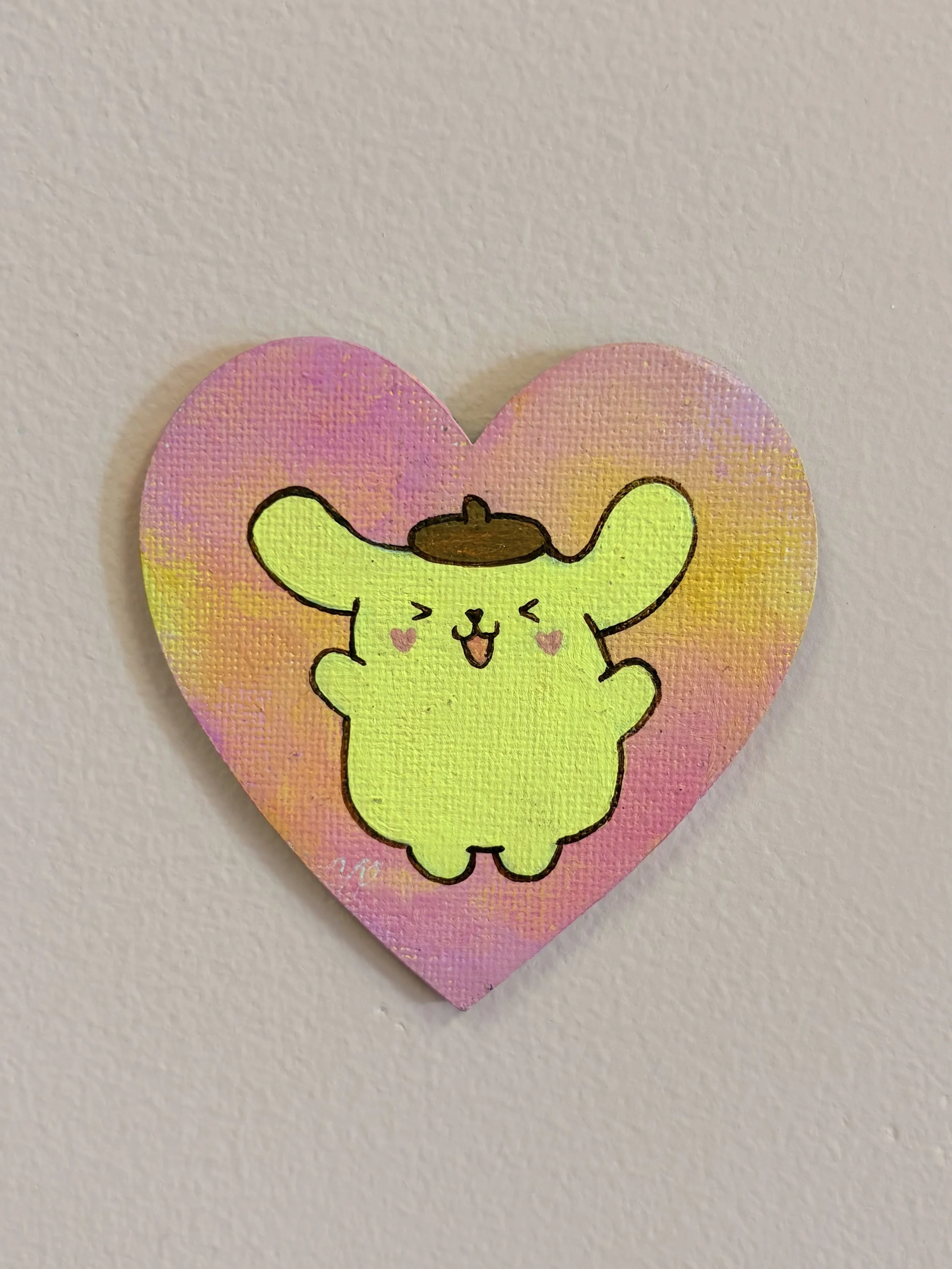 Pompourin Heart Mini Painting